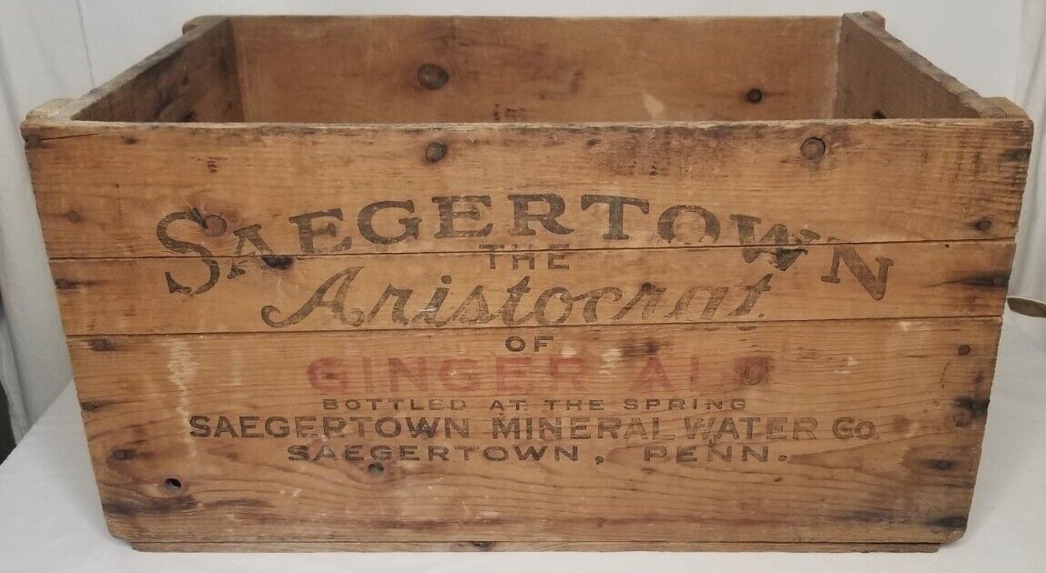 Vintage Wooden Beverage Crate Saegertown Aristocrat Ginger Ale Company Penn.