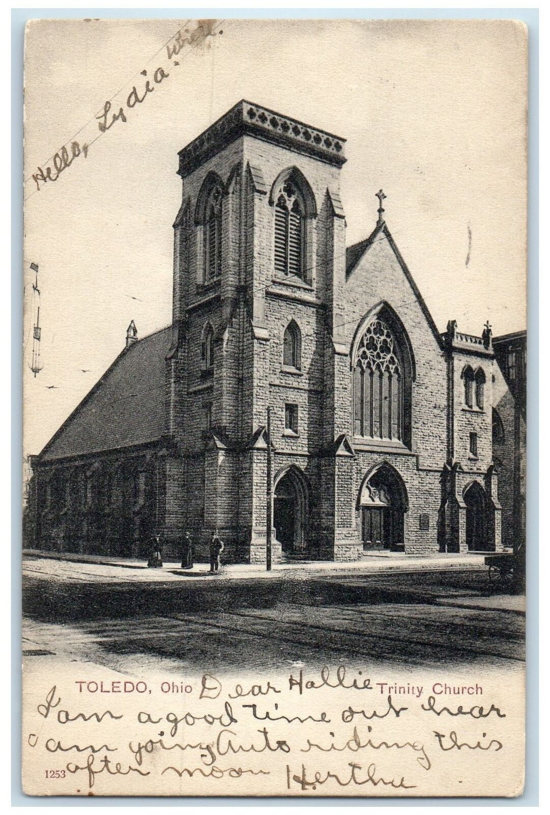 1907 Trinity Church Exterior Roadside Scene Toledo Ohio OH Posted Postcard