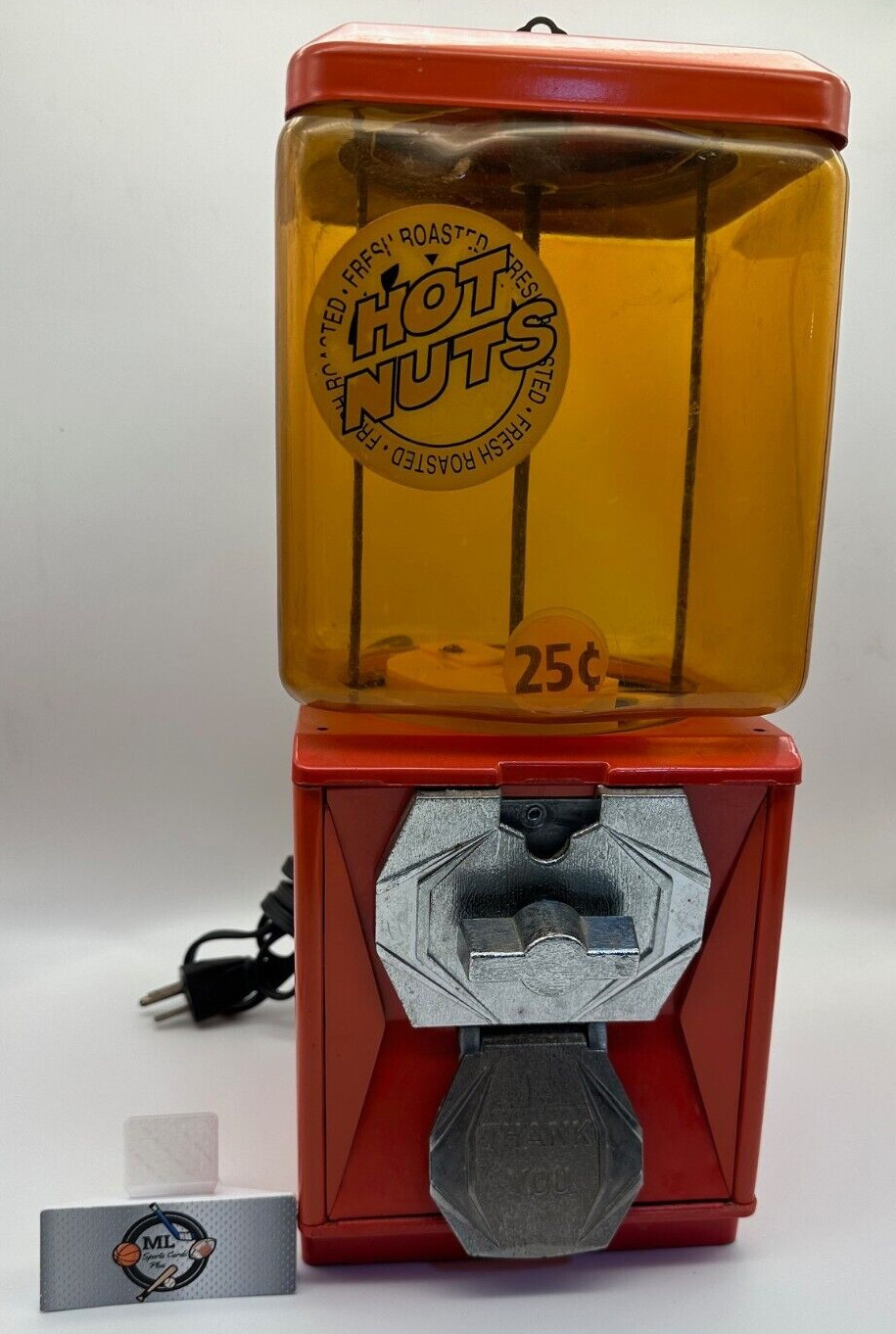 VINTAGE A & A CO 25 CENT Hot Nuts VENDING MACHINE With KEY 1950's 100% WORKS