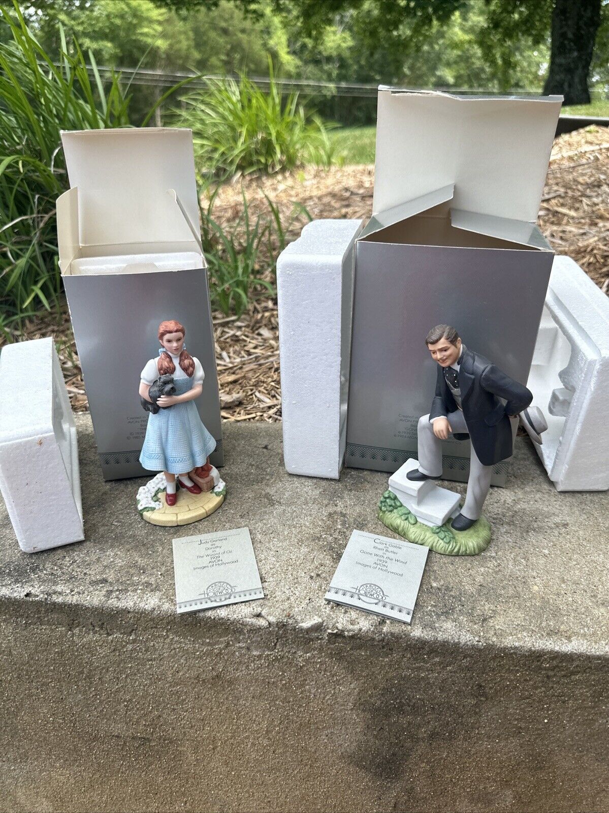 Avon Images Of Hollywood Judy Garland And Clark Gable Porcelain Figures