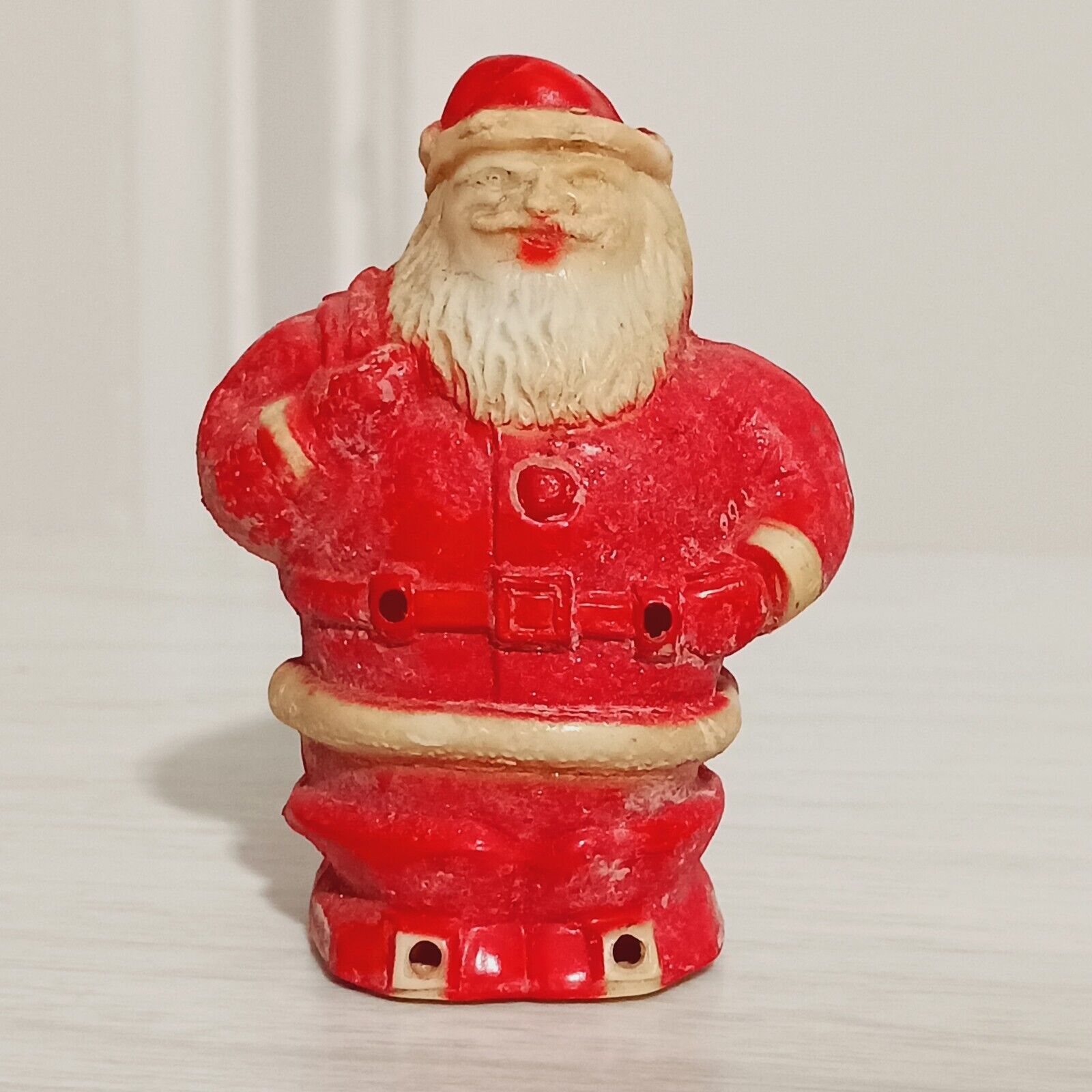 Vintage Christmas Celluloid Santa Ornament Figure Antique