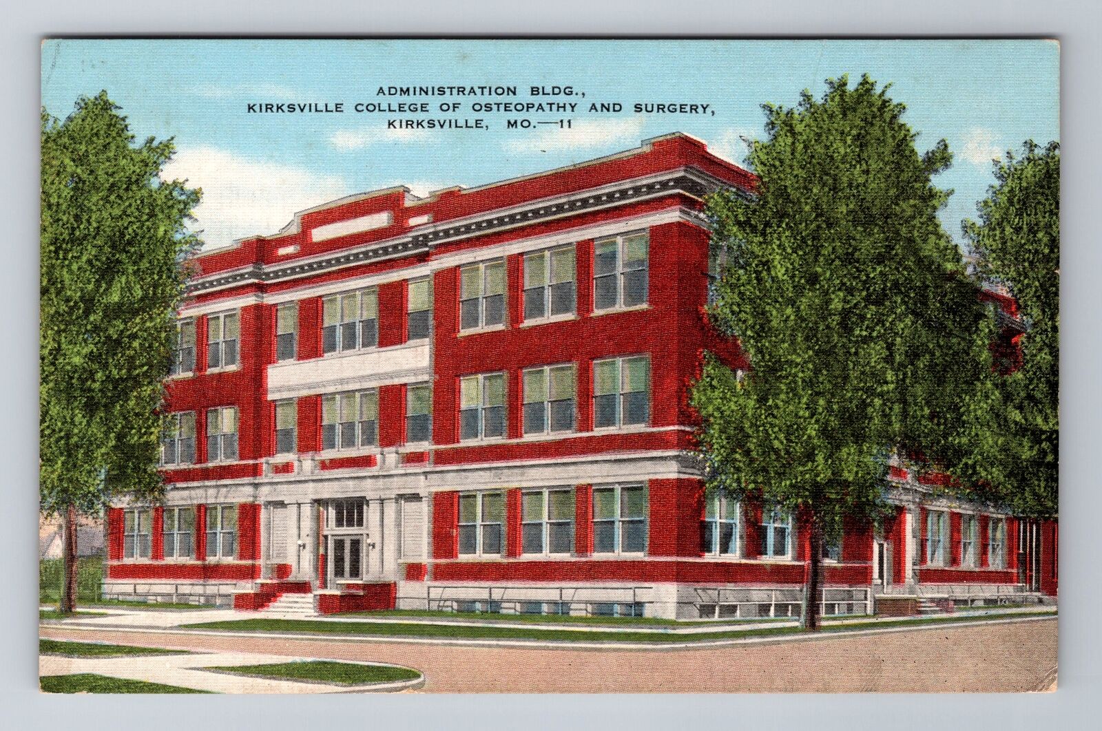 Kirksville MO-Missouri, Administration Building, College, Vintage Postcard
