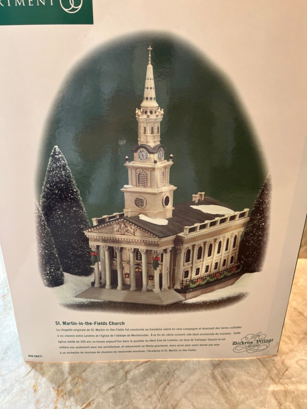 Dept. 56, Dickens Village, St. Martin in the Fields cathedral w/box