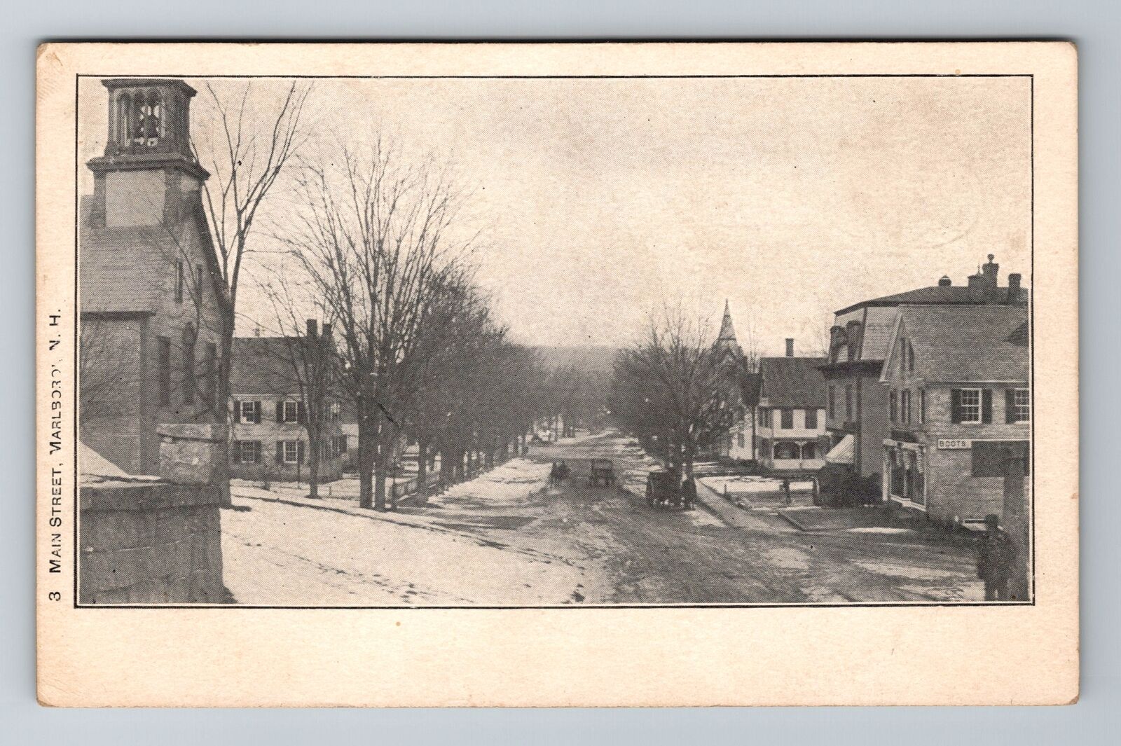 Marlboro NH-New Hampshire, Main Street, Antique, Vintage Postcard