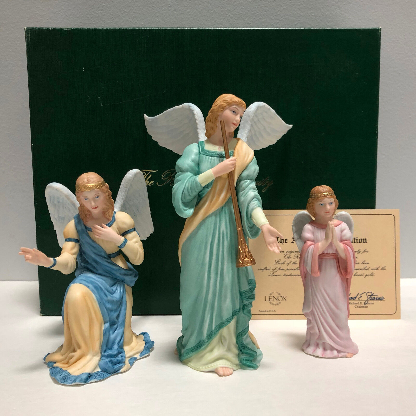 Lenox Renaissance Nativity The Three Angels in Adoration Figurine 1991 Box & COA