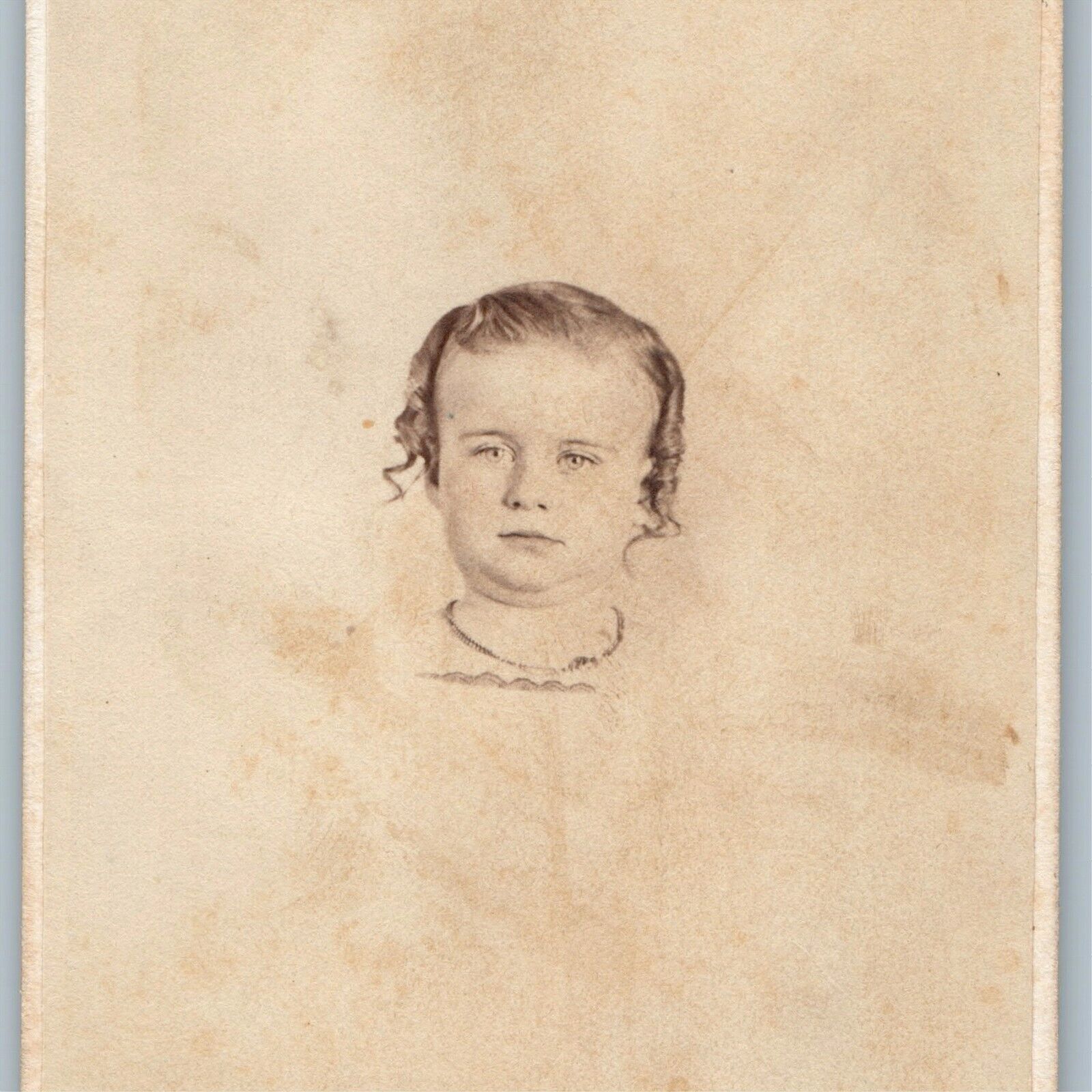 c1860s Harrisburg, Pennsylvania Little Girl CDV Real Photo Amey Lemer Wyeth H41