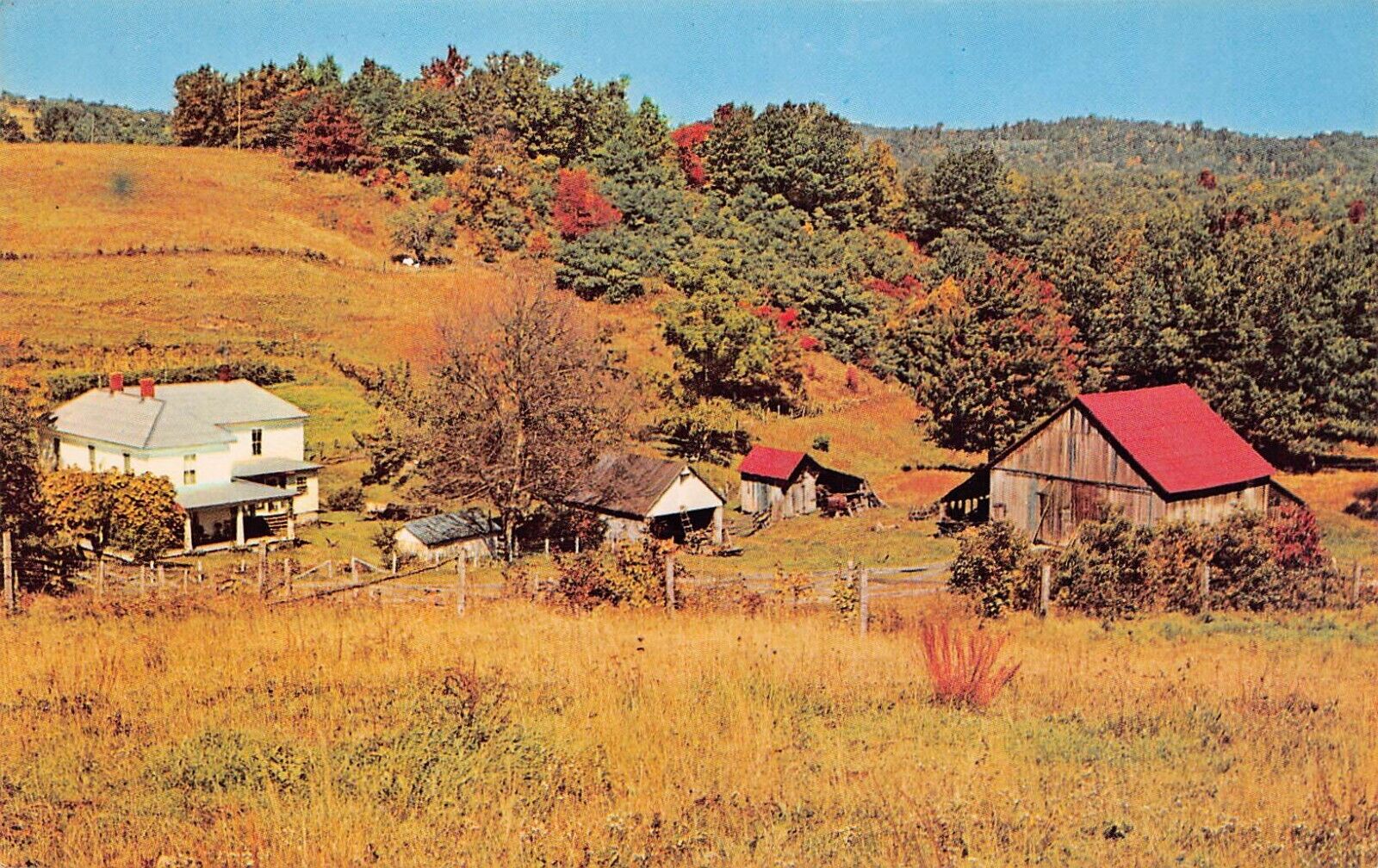 Charlotte NC North Carolina Blue Ridge Parkway Farm Homestead Vtg Postcard B60