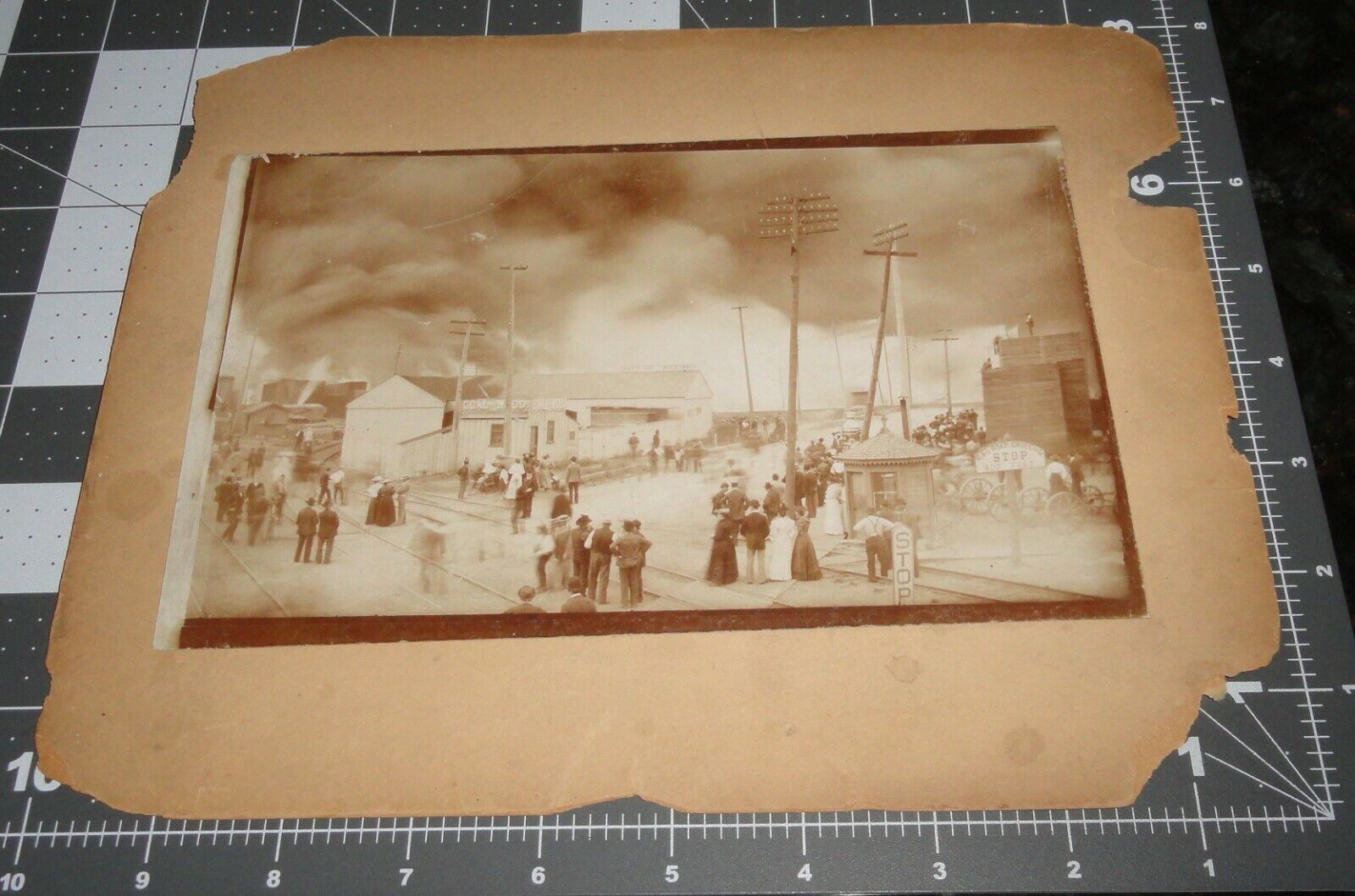 1880s DUBUQUE Iowa IA Downtown FIRE DISASTER Antique Orig 8x10 Albumen PHOTO #1