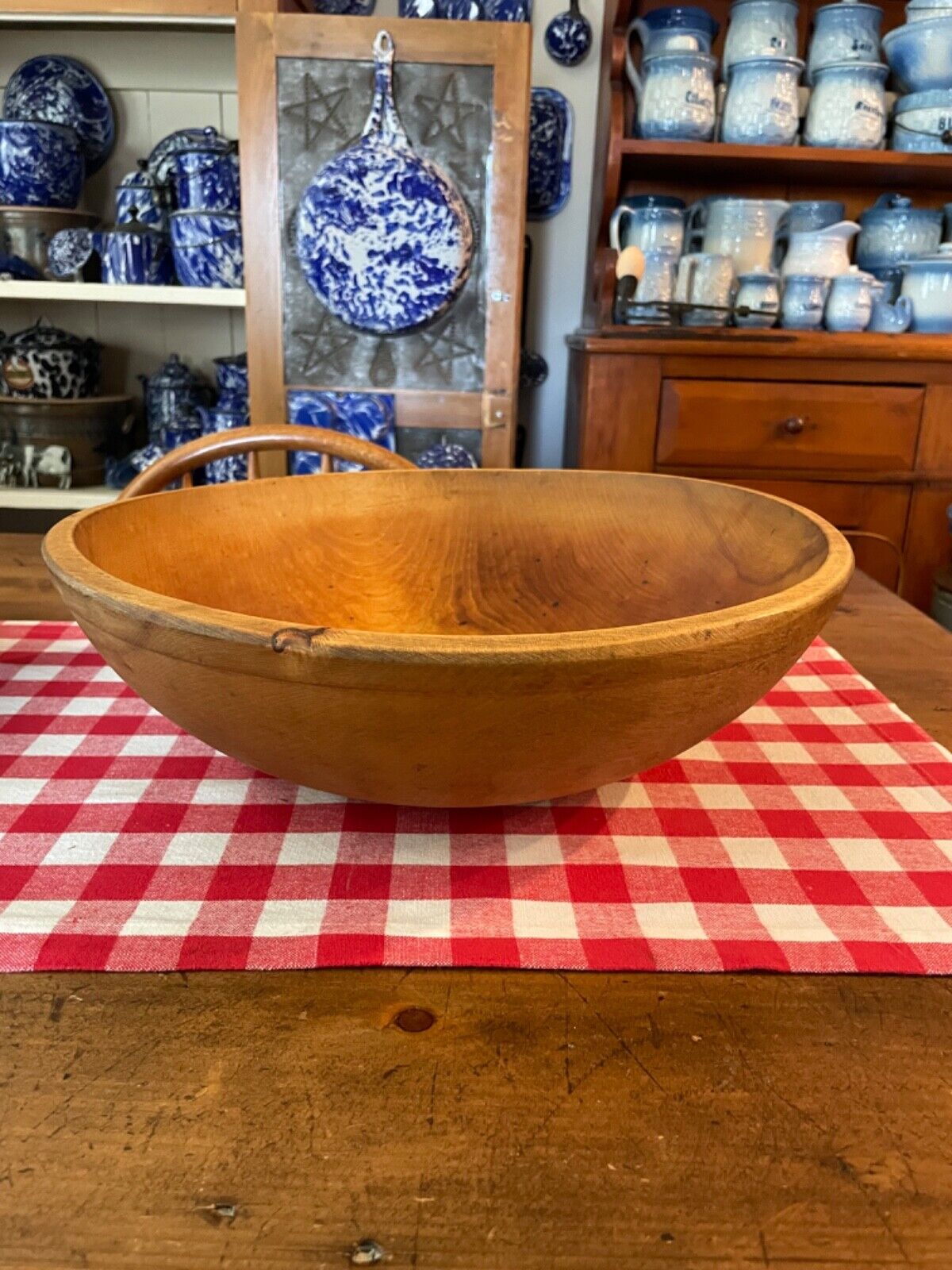 Antiue Large Wood Bowl by Munising (15 inches in diameter)
