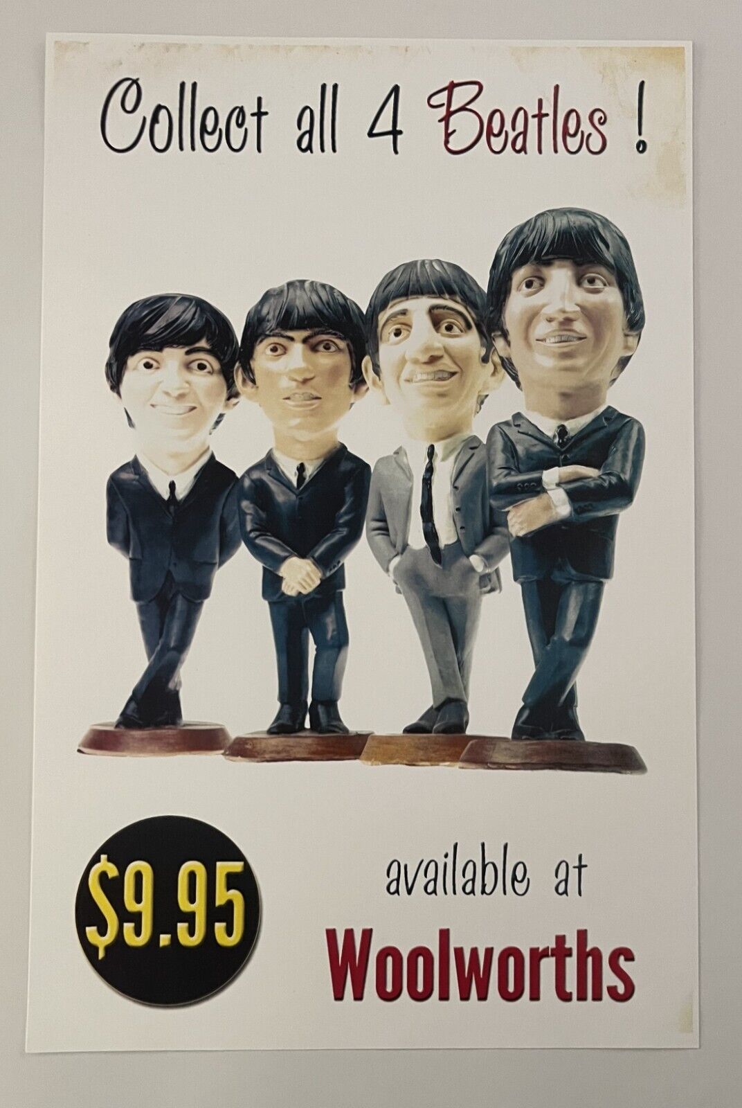 ESCO THE BEATLES 11 X 17 FRAMED ADVERTISING REPRODUCTION POSTER FROM WOOLWORTH