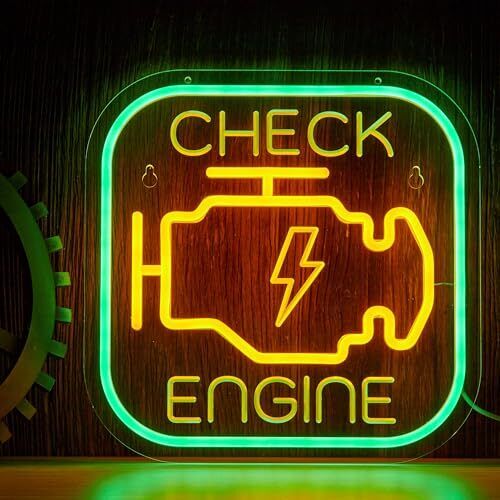 Check Engine Neon Signs for Wall Decor, Check Engine Light LED Garage Neon 