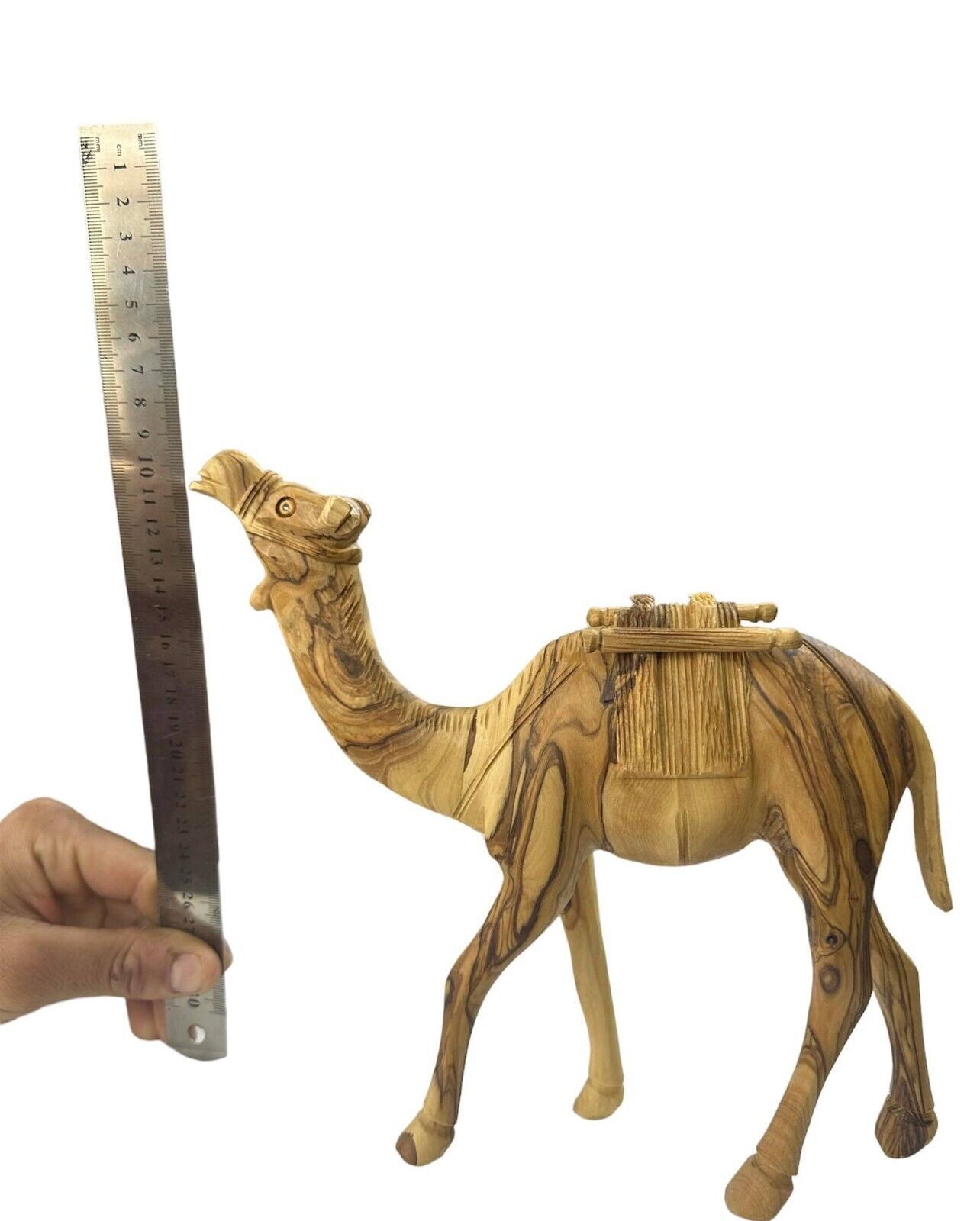 Nice olive wood desert camel sculpture hand made holy land Bethlehem gift