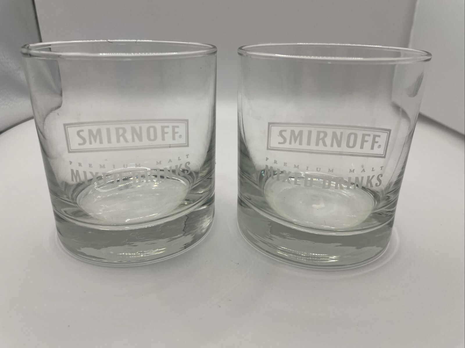 SMIRNOFF Premium Malted Mixed Drinks Set Of 2 Short Bar Glasses