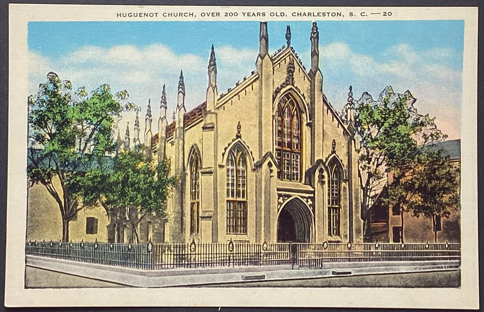 Charleston South Carolina Huguenot Church Vintage Standard Postcard Unposted