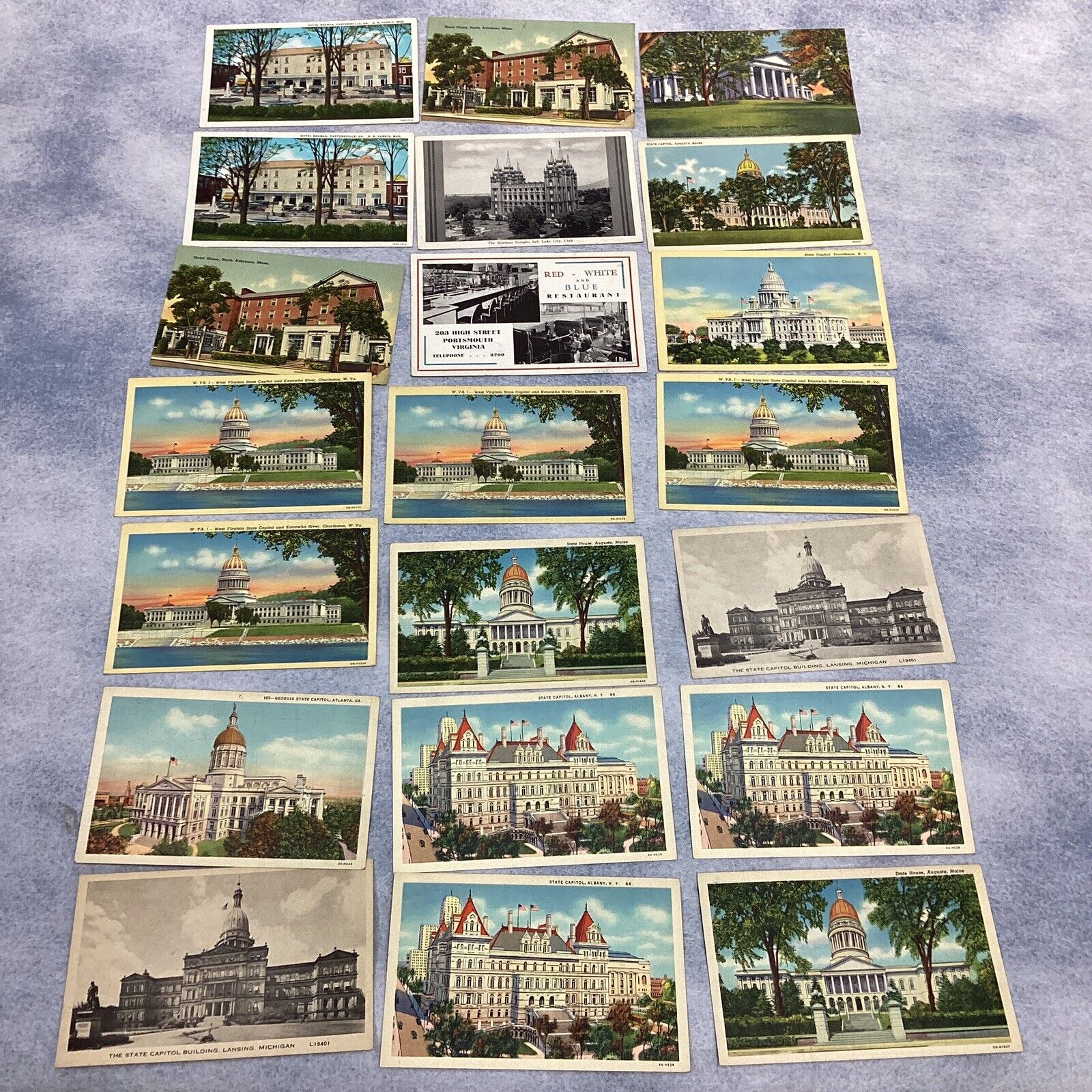 State Capitol Vintage Postcard LOT 15 Albany Lansing Atlanta Charleston +BONUS 6