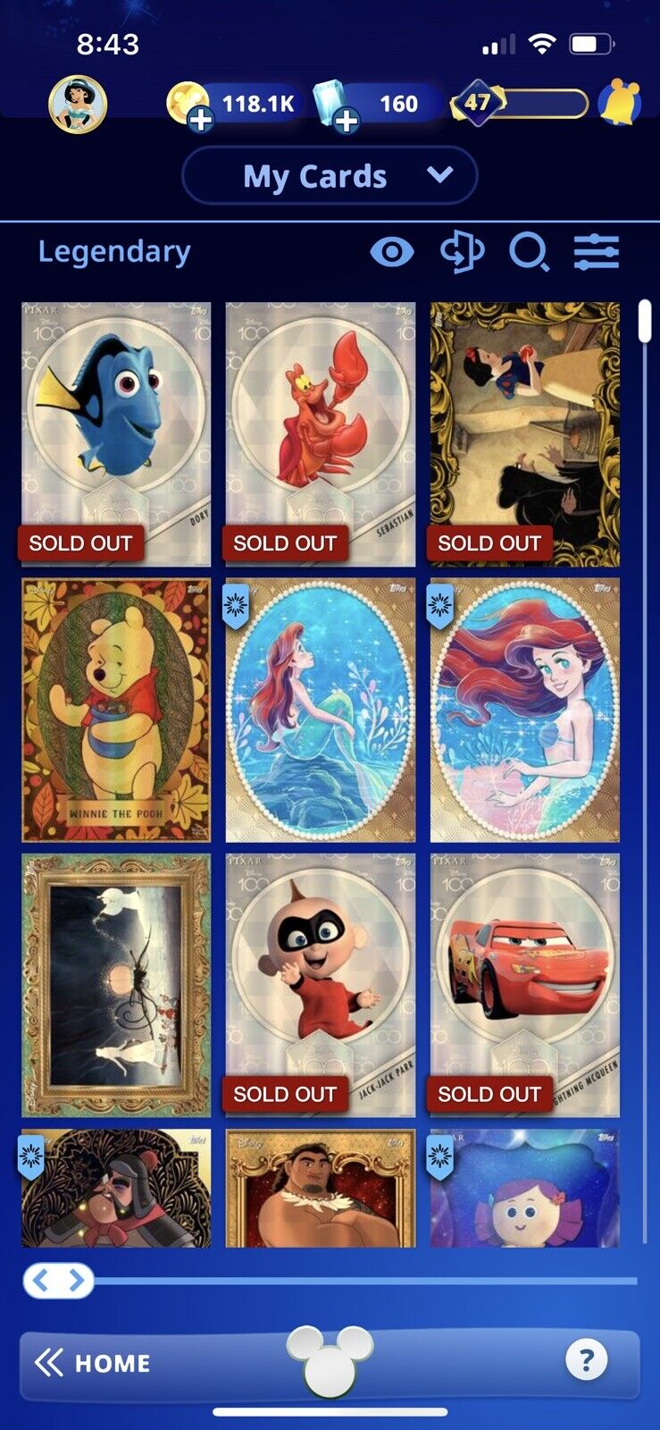 Topps Disney Collect Pick Any ONE Legendary Card From SenatorLegacy Account