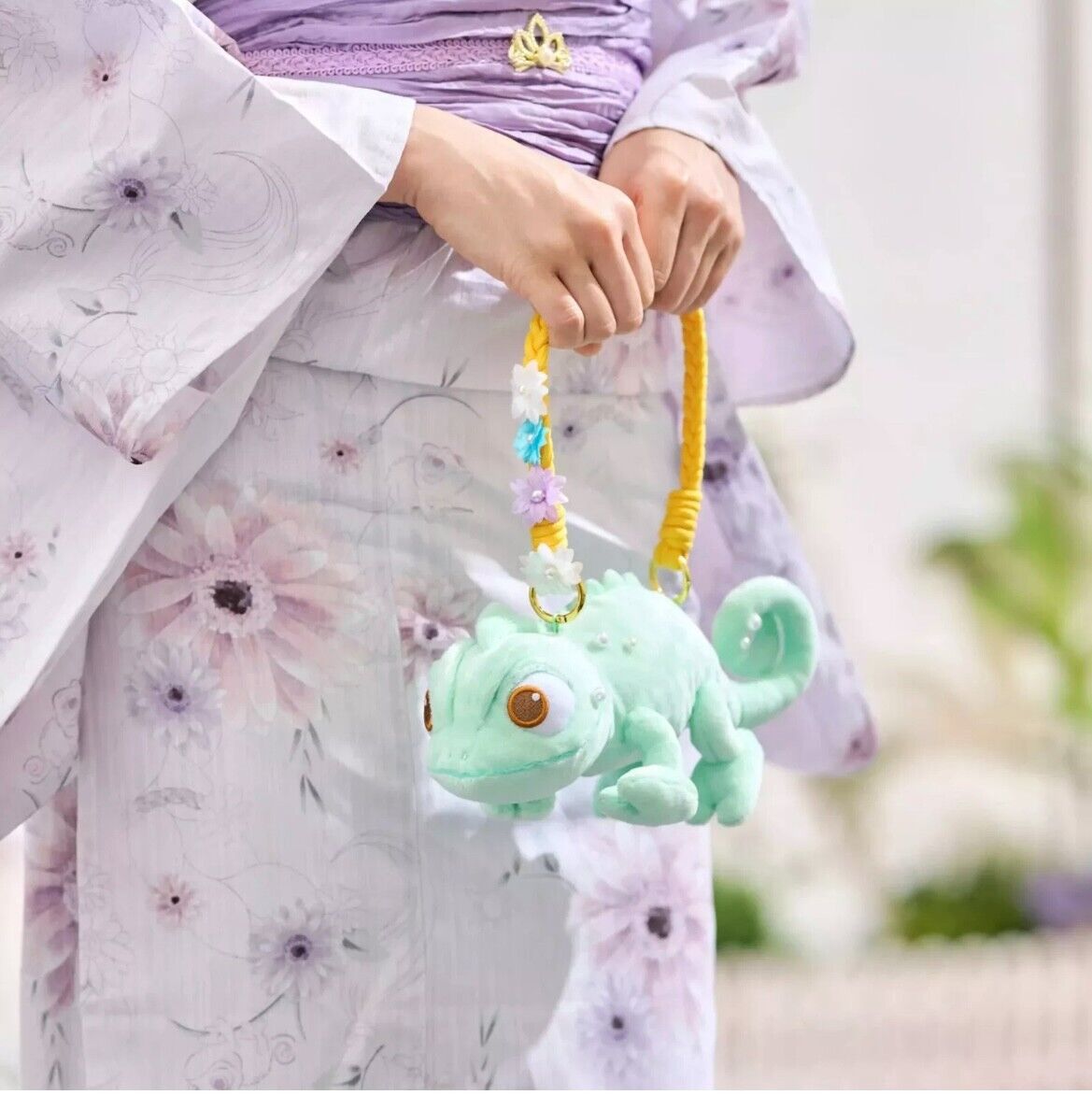 Japan Tokyo Disney Store Pascal pouch w/ strap SUMMER FESTIVAL Rapunzel Tangled