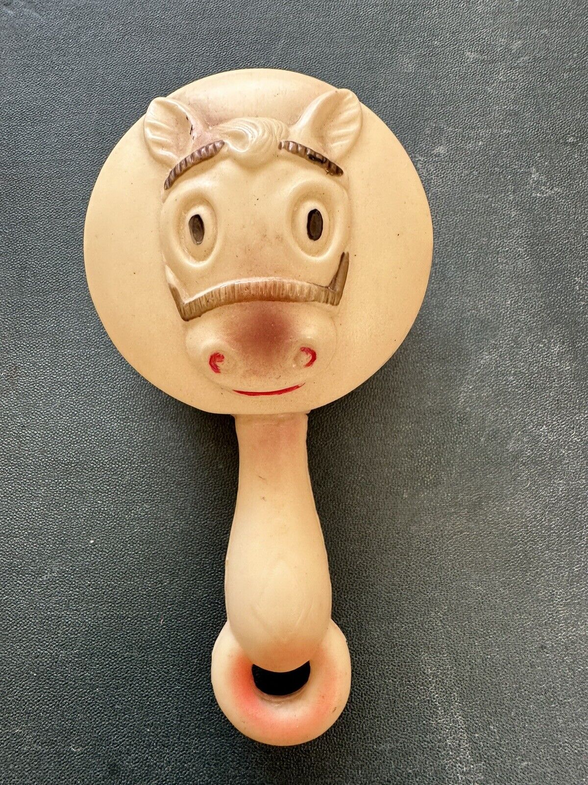 Vintage 1940s Niagara Falls souvenir horse baby celluloid rattle toy