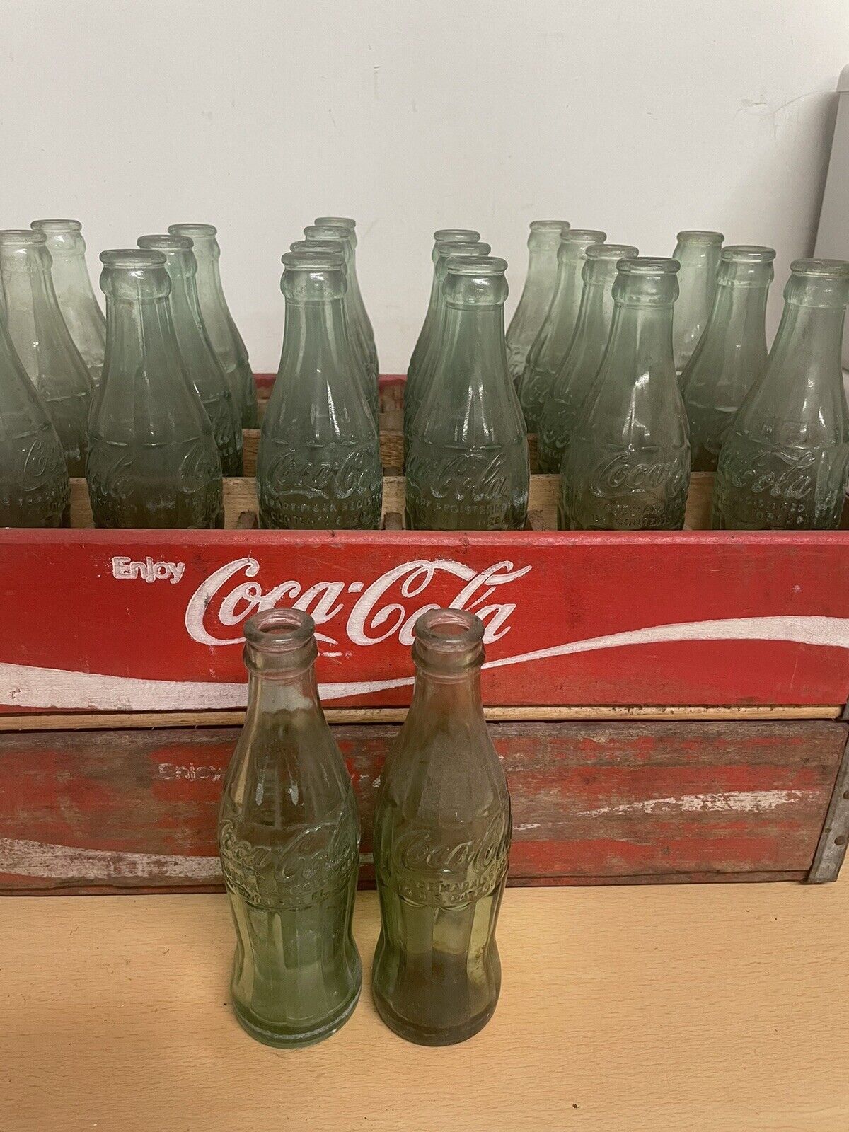 Vintage Coca Cola Green Glass 6 1/2 oz bottle