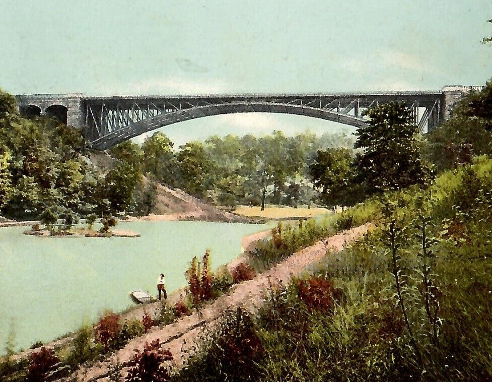 Vintage Postcard Undivided Panther Hollow Bridge Schenley Park Pittsburgh PA