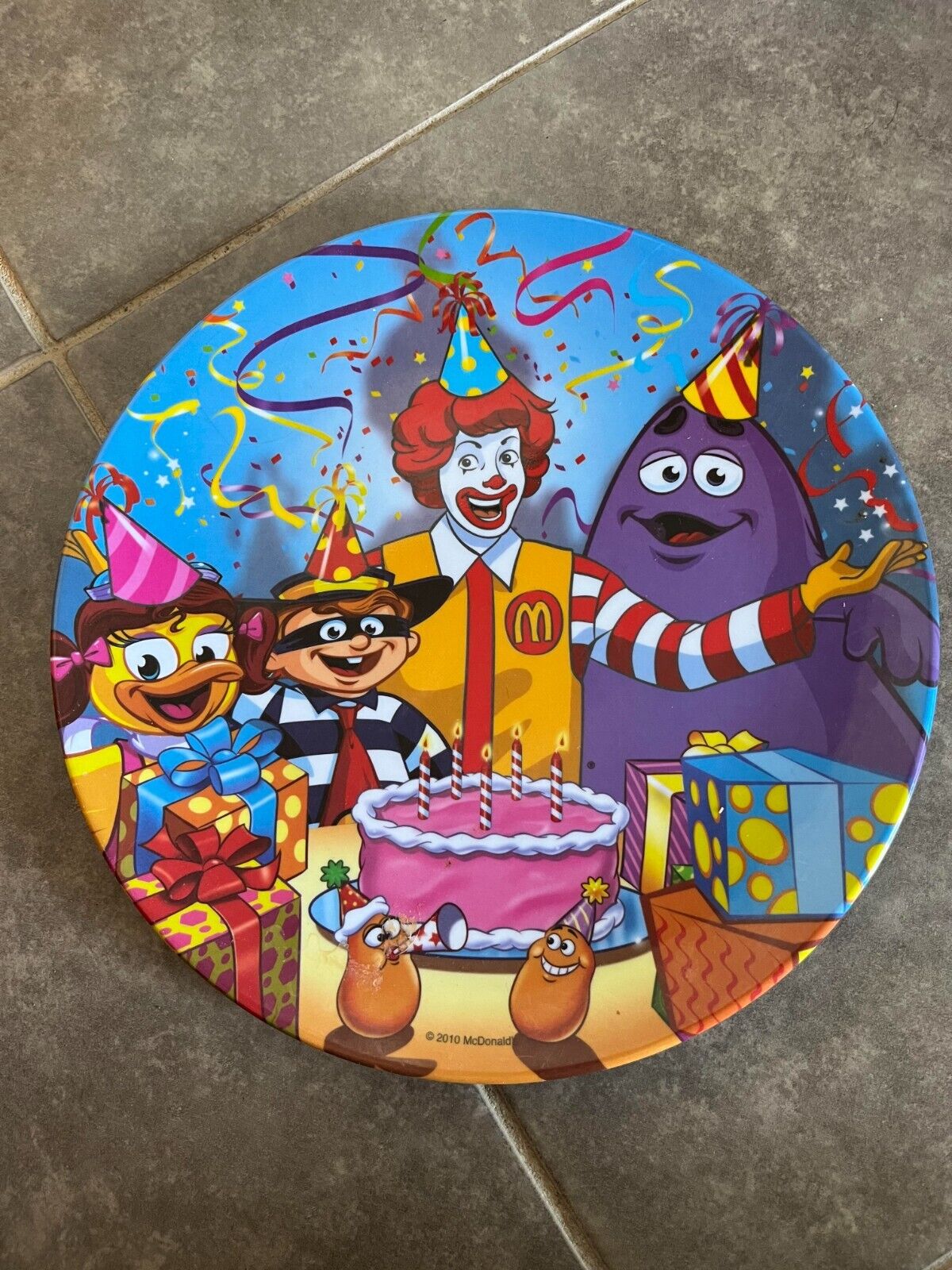 Vintage McDonalds Dinner Plate Plastic Melamine Birthday Party