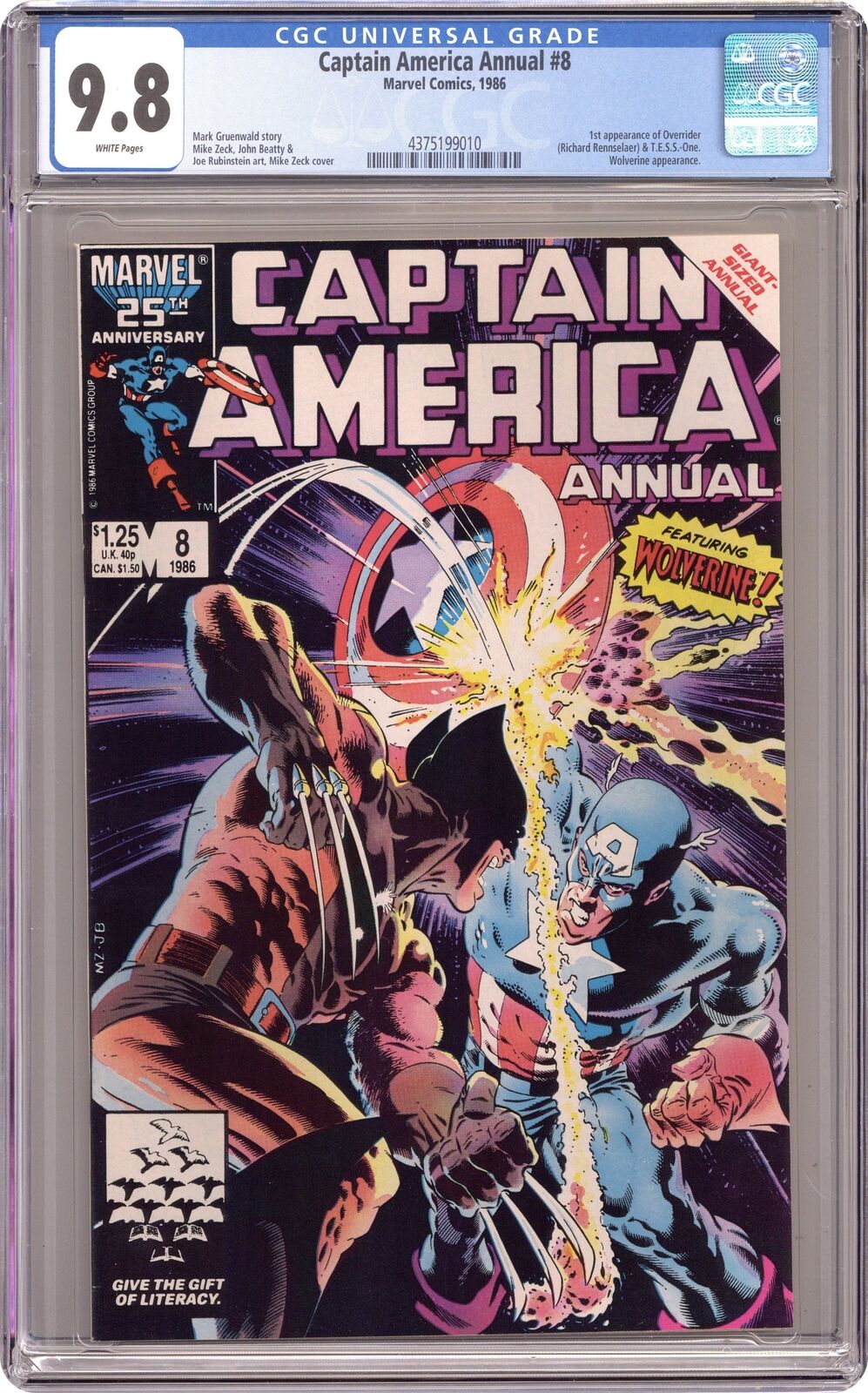 Captain America Annual #8D CGC 9.8 1986 4375199010