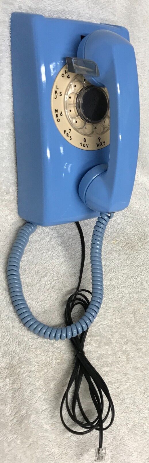 Vintage 1970s WESTERN ELECTRIC A/B 554 ( 3-71 ) BLUE Rotary Wall Mount Telephone