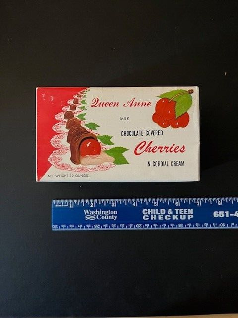 Vintage box Queen Anne Chocolate Covered Cherries in Cordial Cream