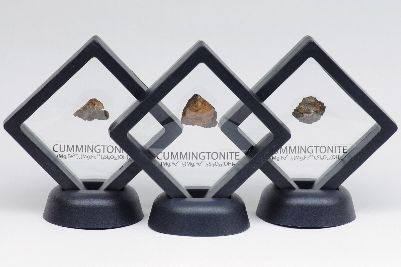 Cummingtonite mineral specimen in display frame, fun funny gag gift collectible