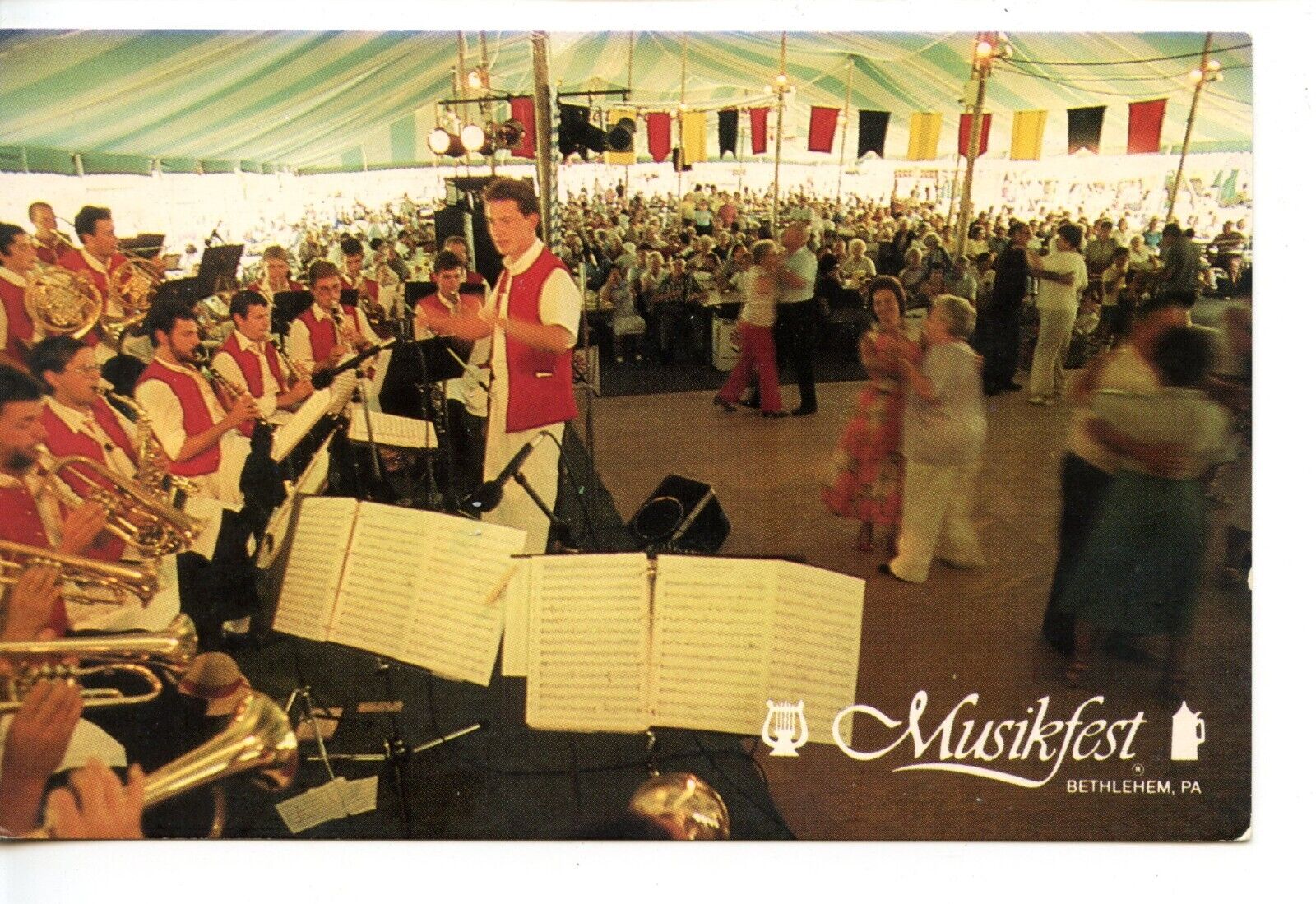 Musikfest Festival-Alpine Band-Dancers-Bethlehem-Pennsylvania-Vintage Postcard