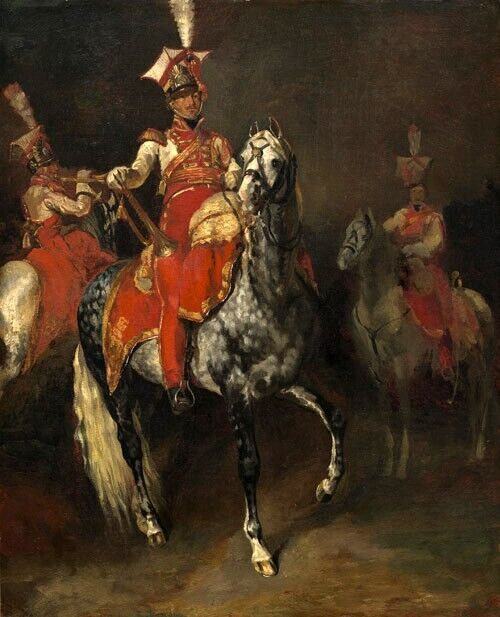 Dream-art Oil painting Mounted-Trumpeters-of-Napoleons-Imperial-Guard-1813-1814