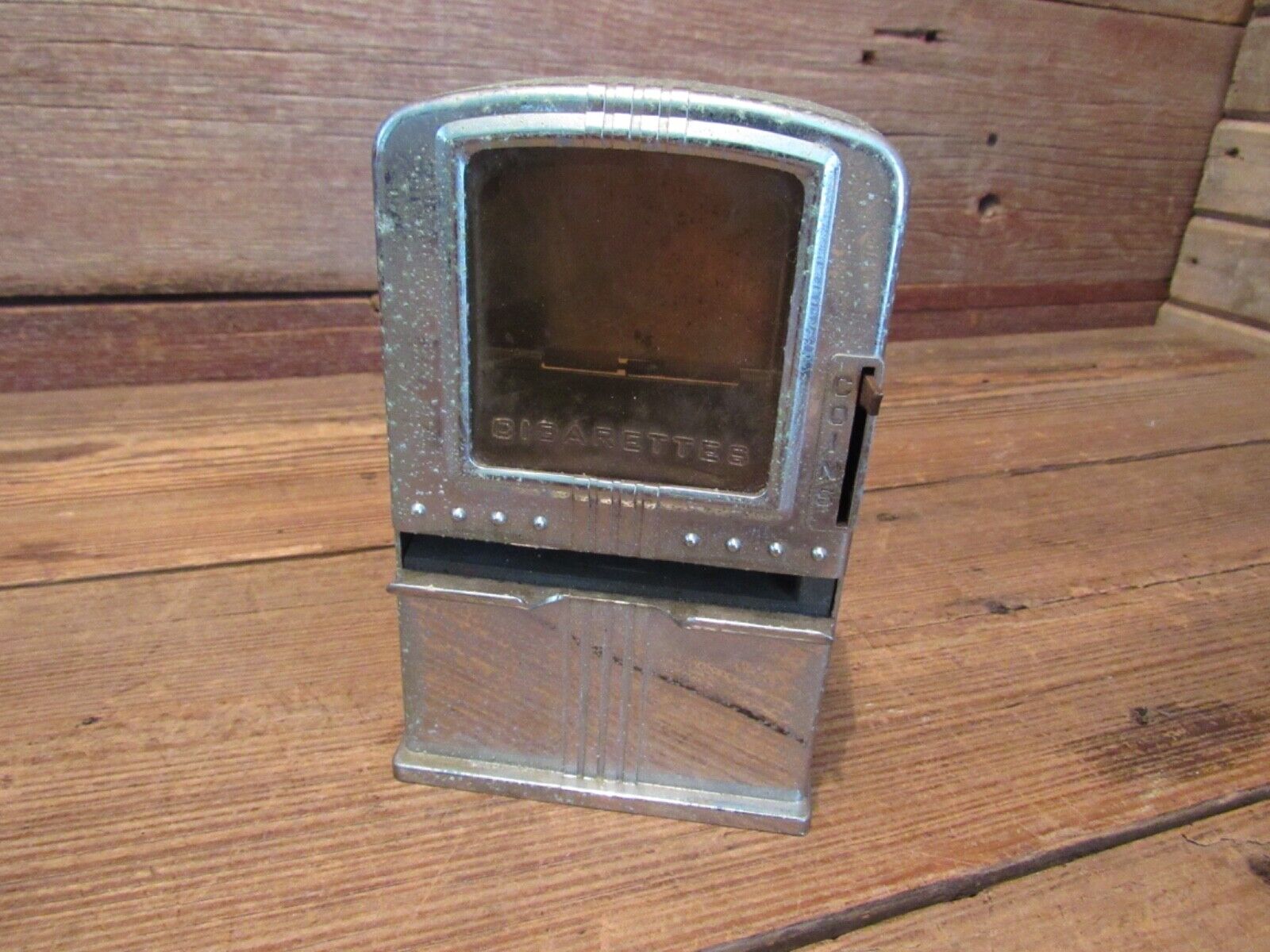 Vintage 1940's LESTER-WARE Chrome Penny Cigarette Dispenser
