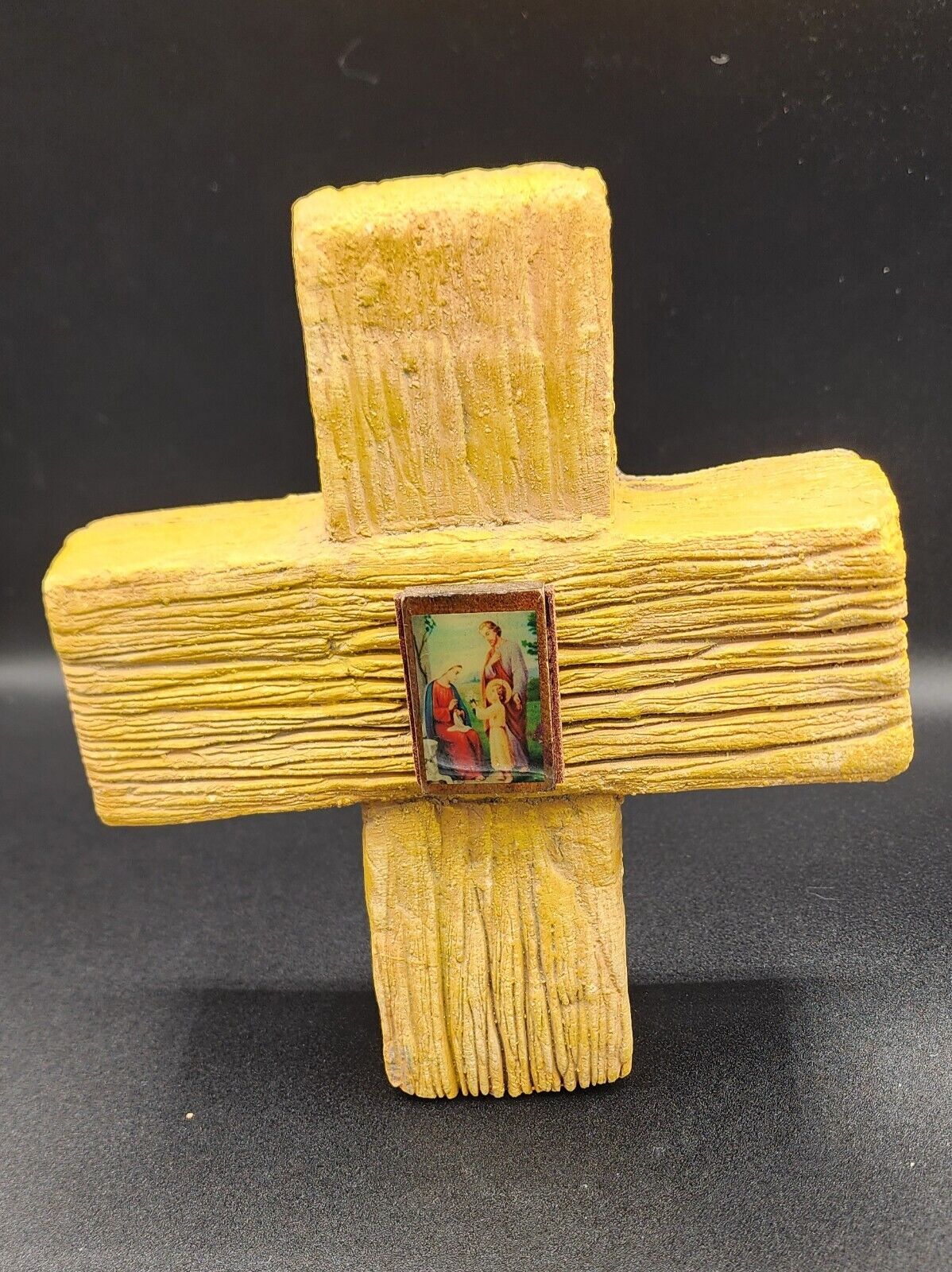 Handmade Ceramic Cross With Holy Family Signed By Artist Ready To Hang