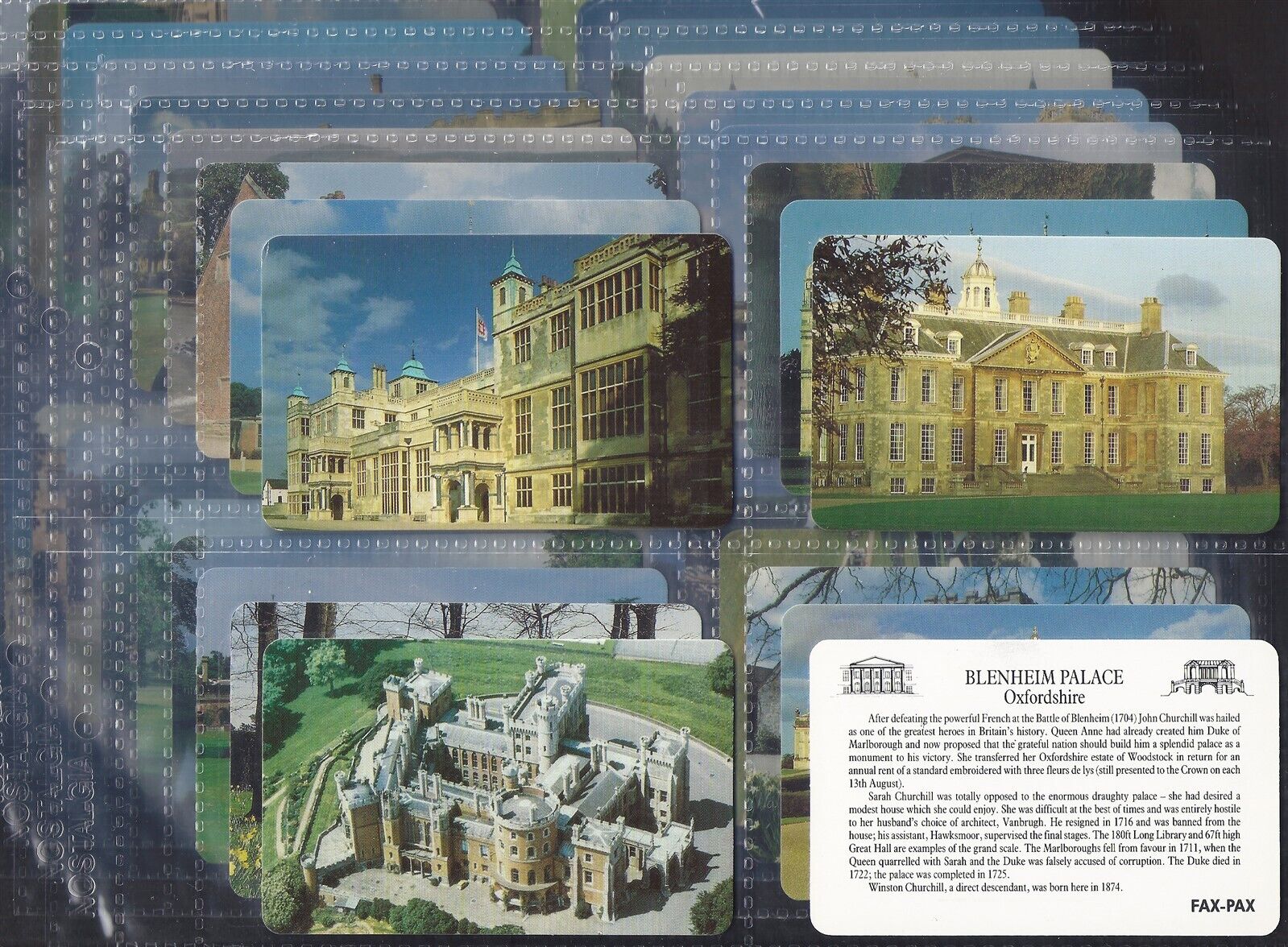 FAX PAX-FULL SET- HISTORIC HOUSES 1990 (X40 CARDS) EXCELLENT+++