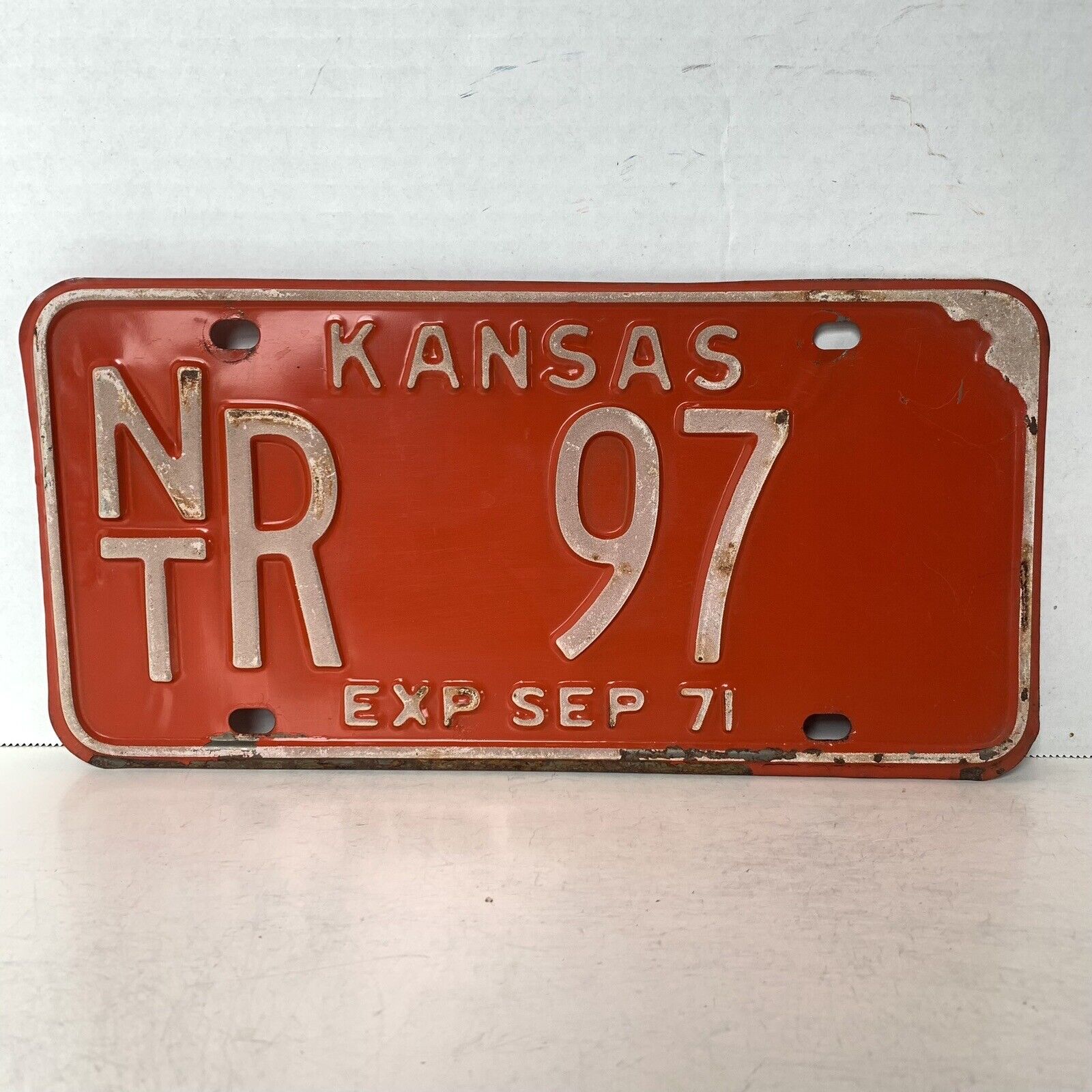 1971 Kansas License Plate R 97 Norton County NT Collector Man Cave Garage