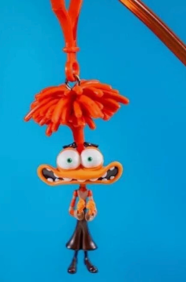 Disney Pixar inside Out 2 Anxiety Clip Straw Key Chain New