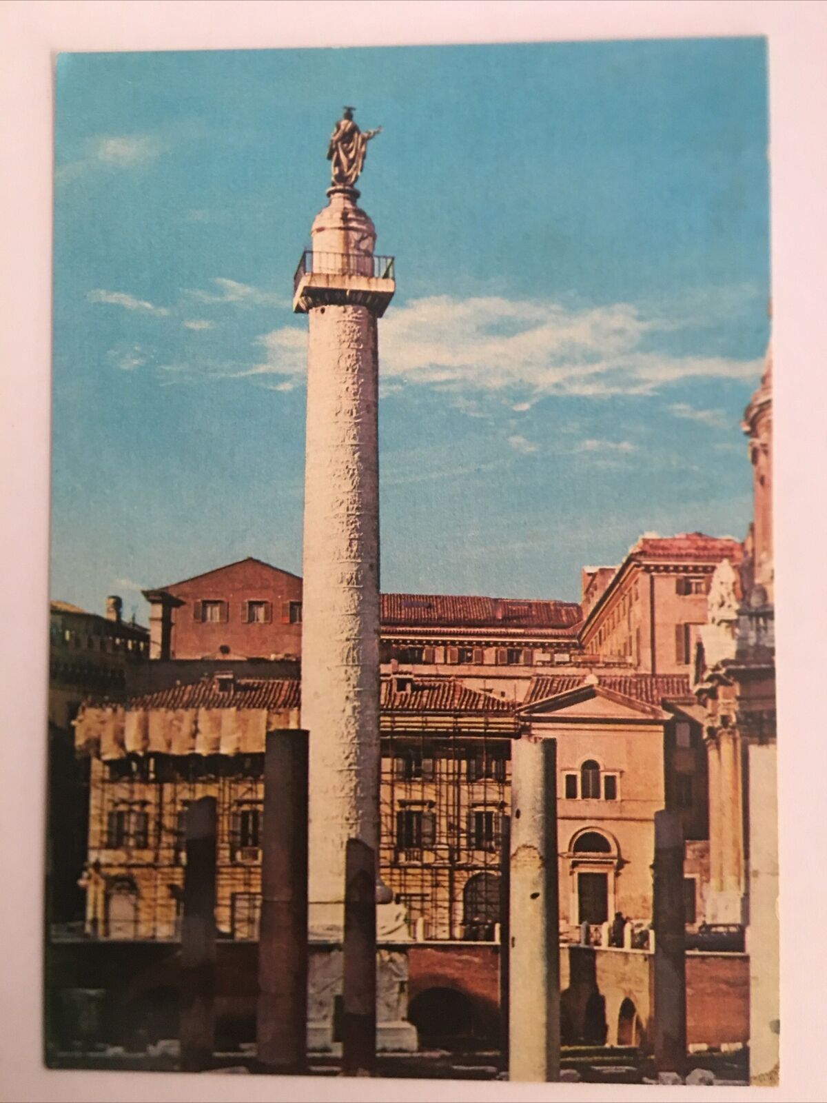 Roma The Trajan Column Italy Vintage Postcard