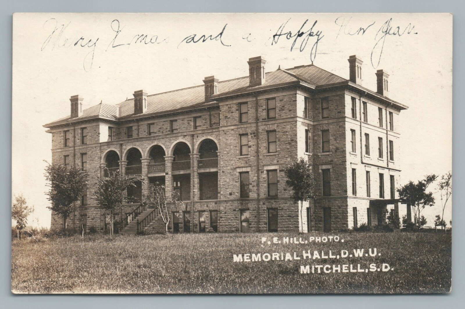 Dakota Wesleyan University RPPC Mitchell SD South Dakota—Rare Antique Photo 1909