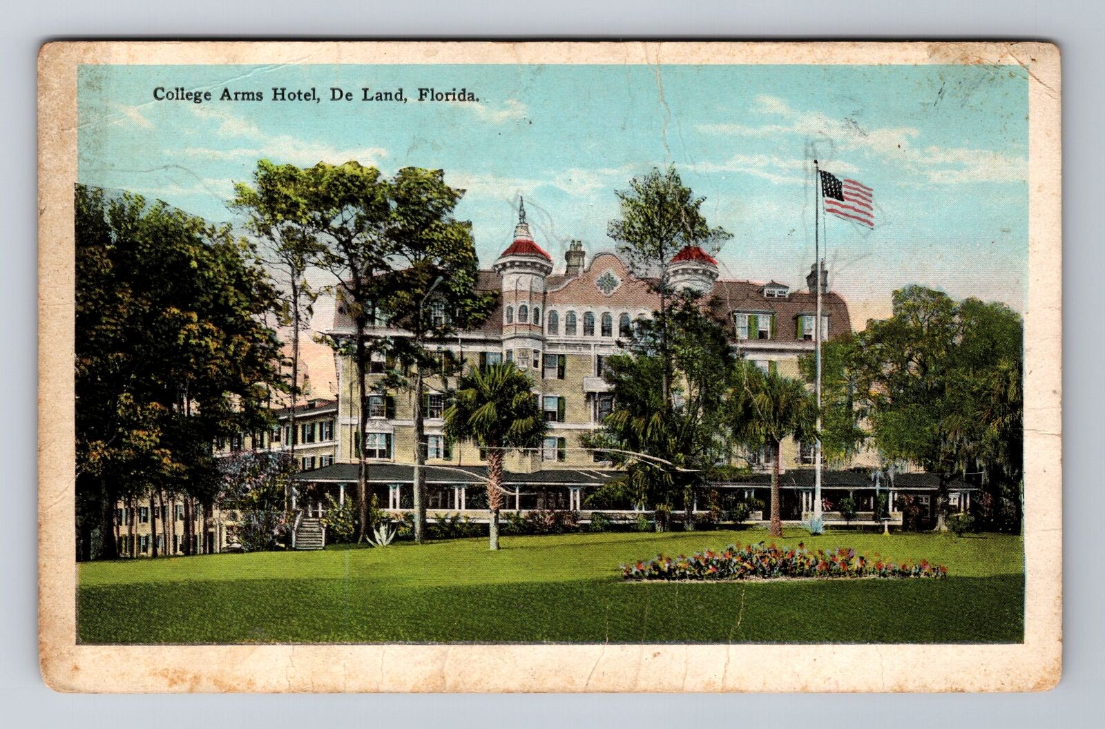 Deland FL-Florida, College Arms Hotel, Advertising, Antique Vintage Postcard