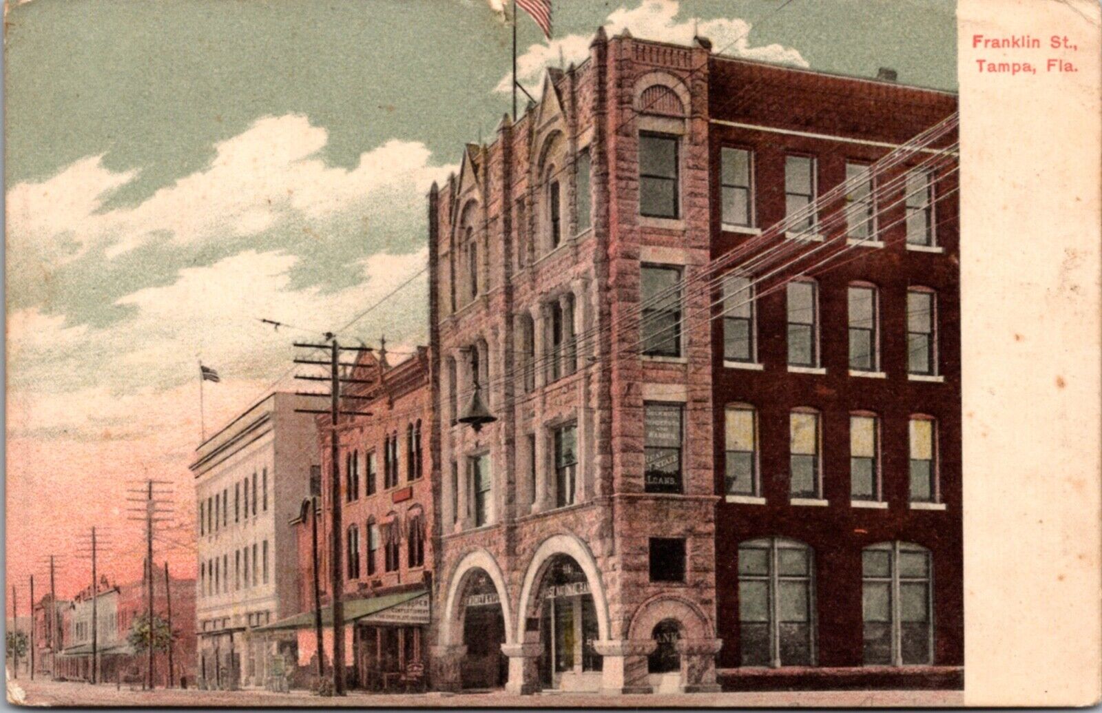 1907 Postcard Franklin Street in Tampa, Florida