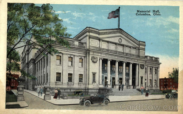 Columbus,OH Memorial Hall Ohio W.S. Harriman Antique Postcard Vintage Post Card