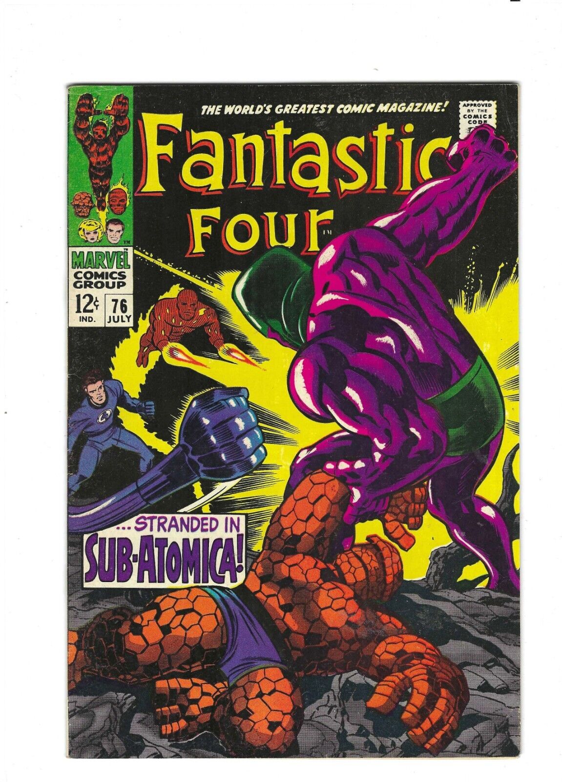 FANTASTIC FOUR #76  First App INDESTRUCTIBLE ONE STAN LEE & JACK KIRBY  1968