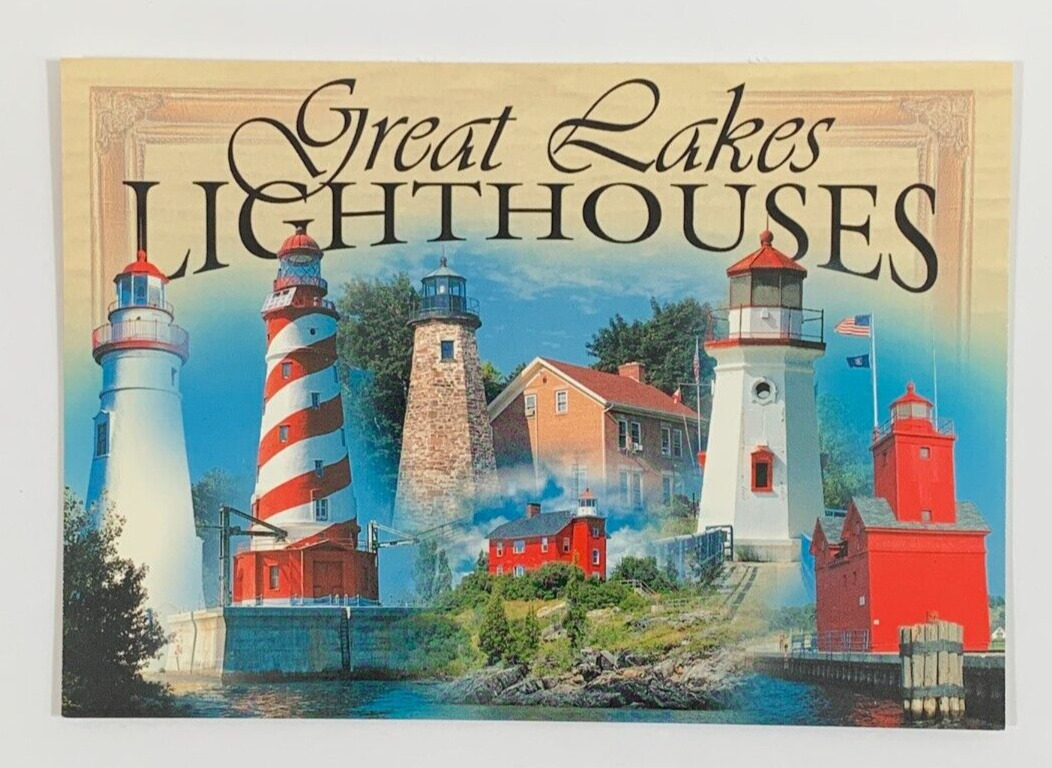 Great Lakes Lighthouses Michigan Multiview Postcard Unposted