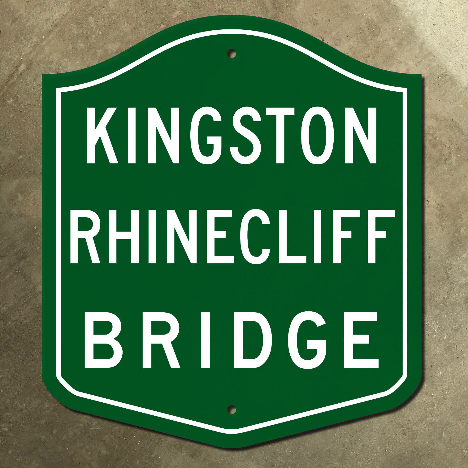 New York Kingston Rhinecliff Bridge highway road sign shield 1965 green 16x18