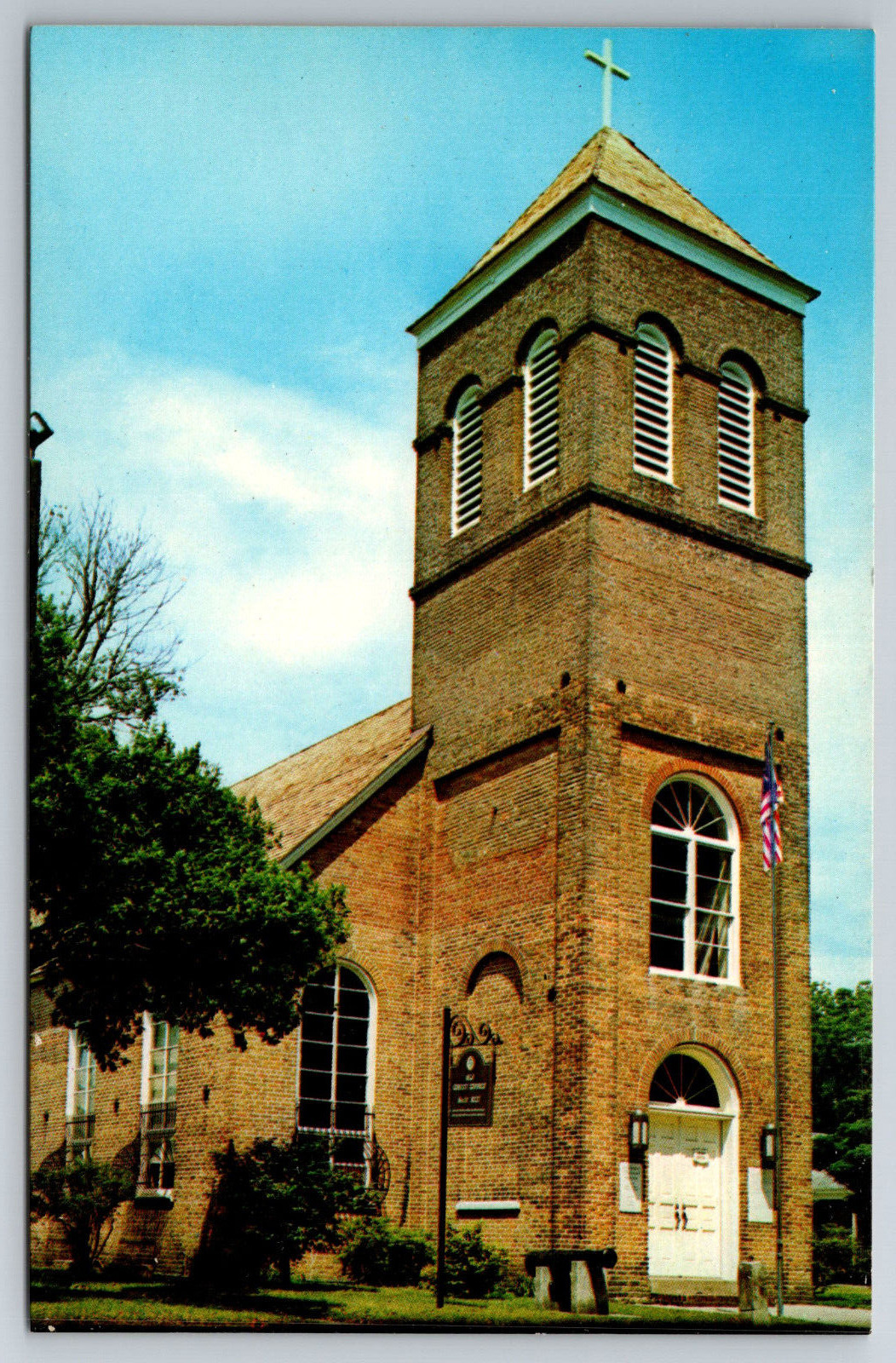 Vintage Postcard FL Pensacola Old Christ Church Seville Square Chrome~10931