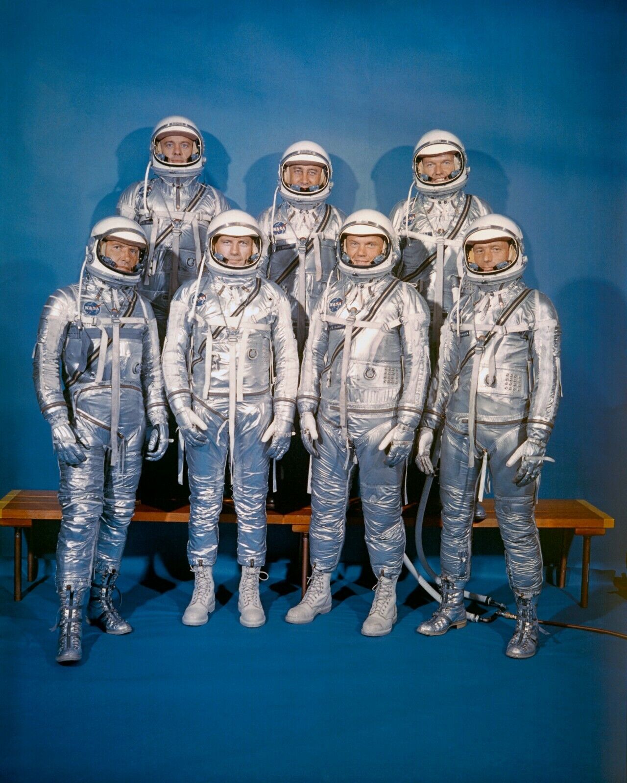 Original Mercury 7 Astronauts in NASA Space Suits Science Photo 4\
