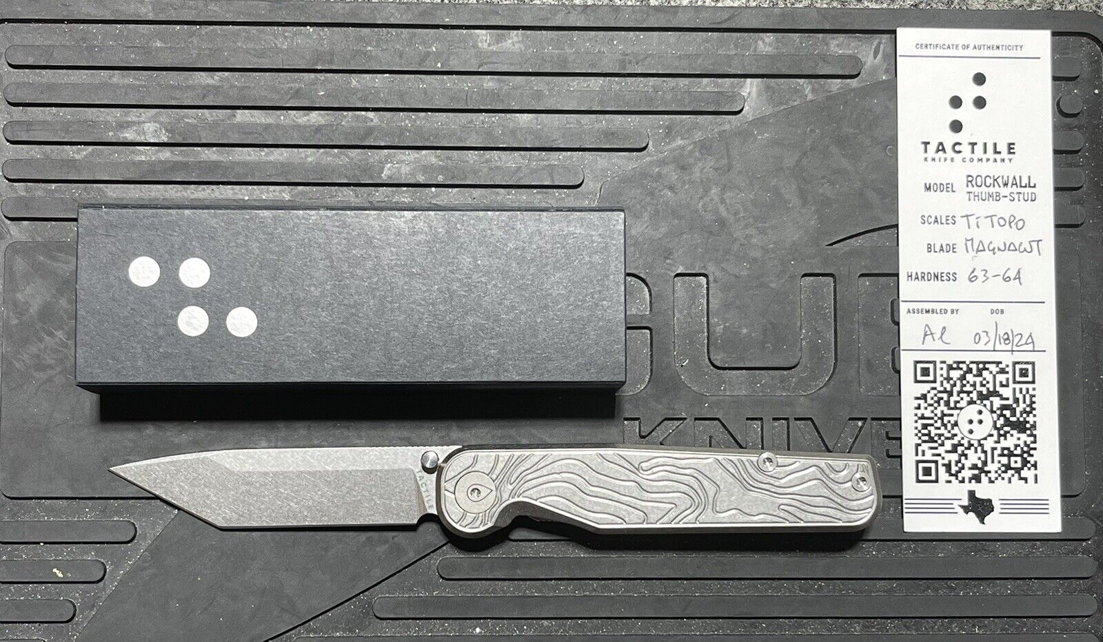 Tactile Knife Co Topographical Rockwall Tanto Knife MagnaCut Blade Topo Titanium