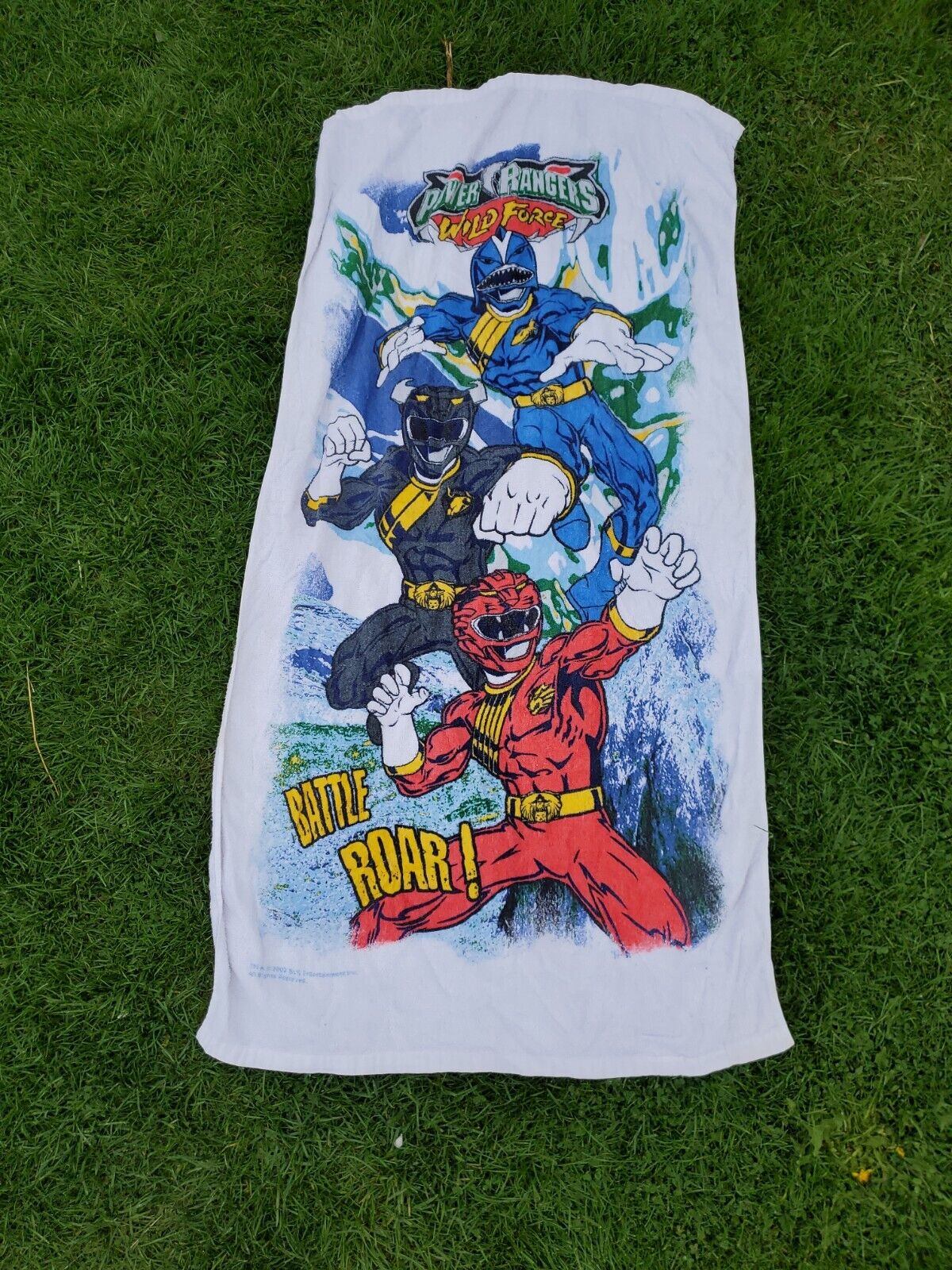Vintage Franco Power Rangers Wild Force Battle Roar 2002 Beach Towel 52x24