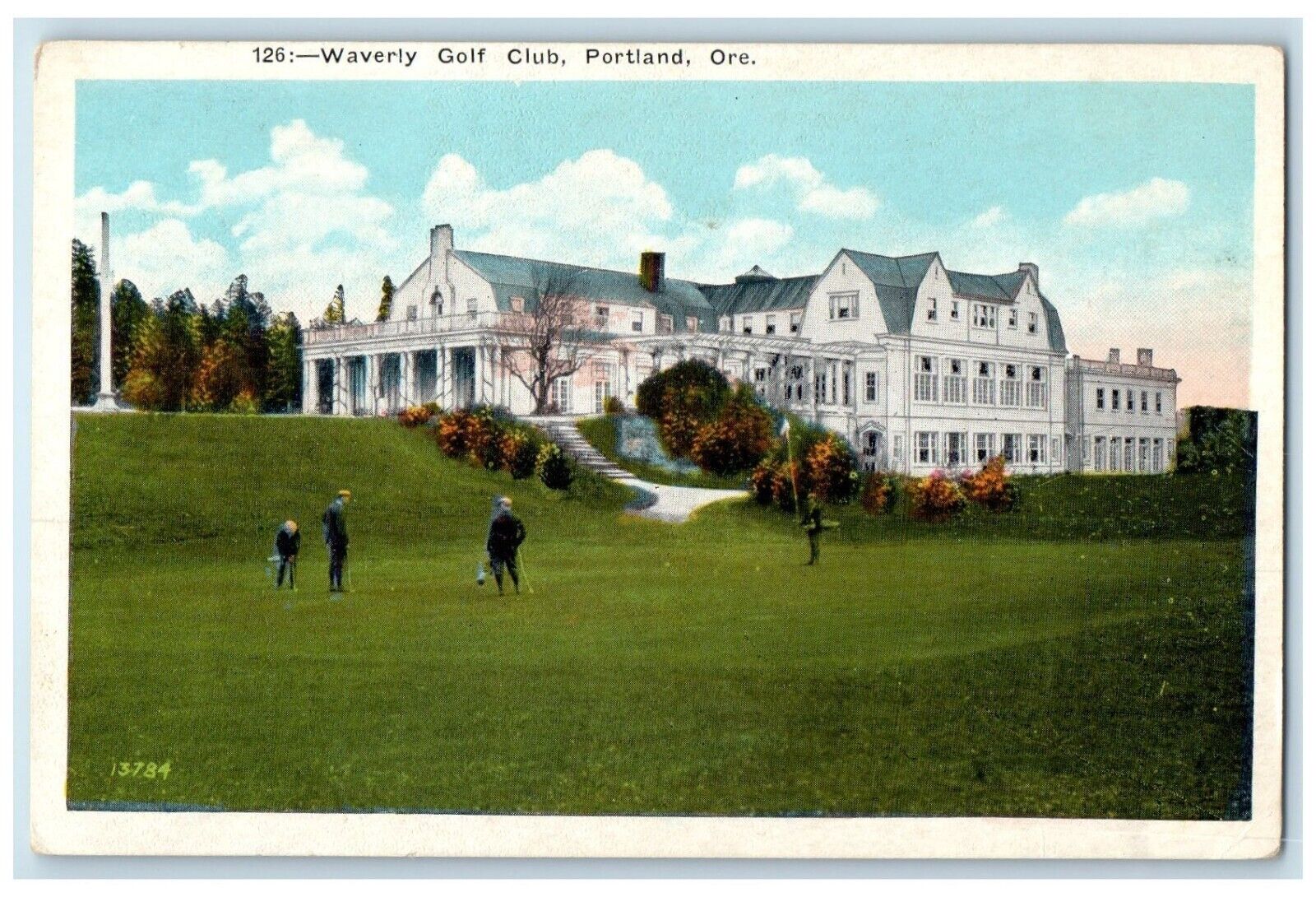 c1920 Waverly Golf Club Building Field Portland Oregon Vintage Antique Postcard