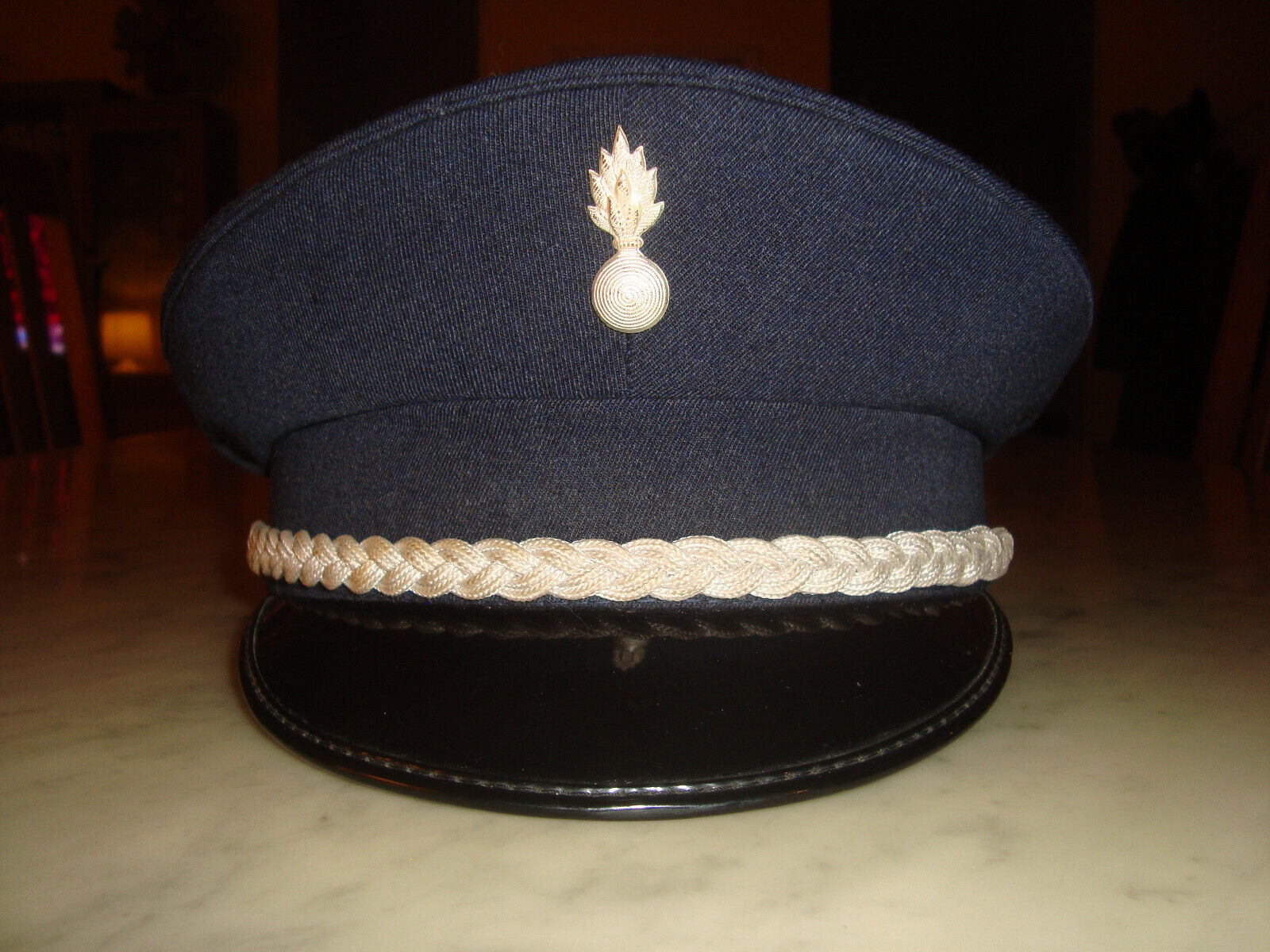 Vintage French Gendarme Police Hat Gray Size 55